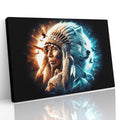 Native American, Wolf, Bear, Eagle Spirits Wall Art Canvas Print