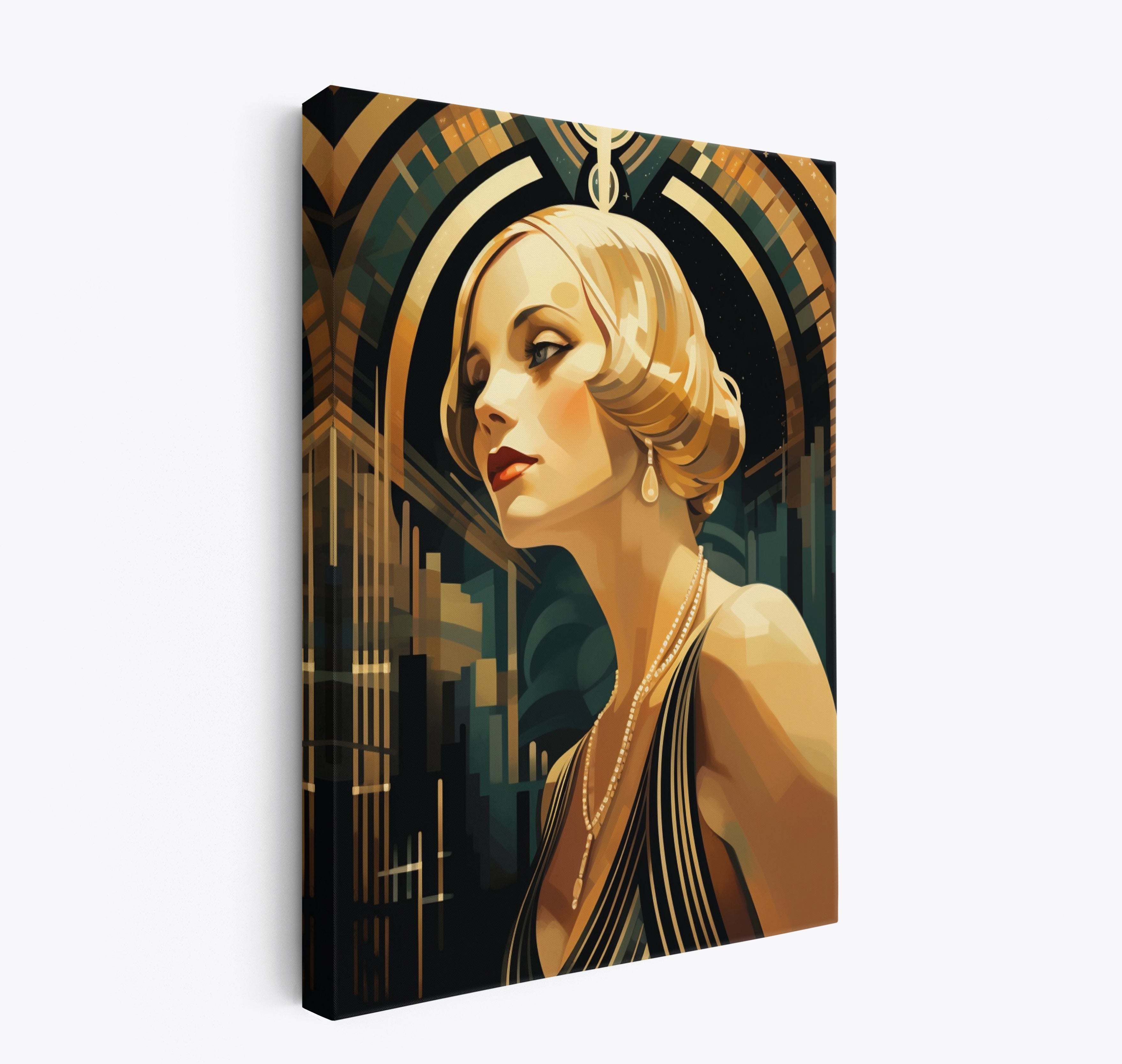 Art Deco Lady 42 Canvas Print: 1920s Style Home Decor Wall Art