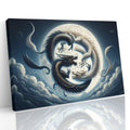 Ying Yang Dragons Fantasy Landscape Canvas Print Wall Art Picture or Poster Print