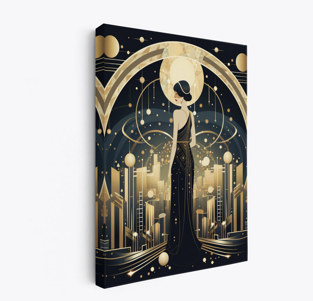 Art Deco Lady 1920's Gatsby Style Canvas Print Wall Art