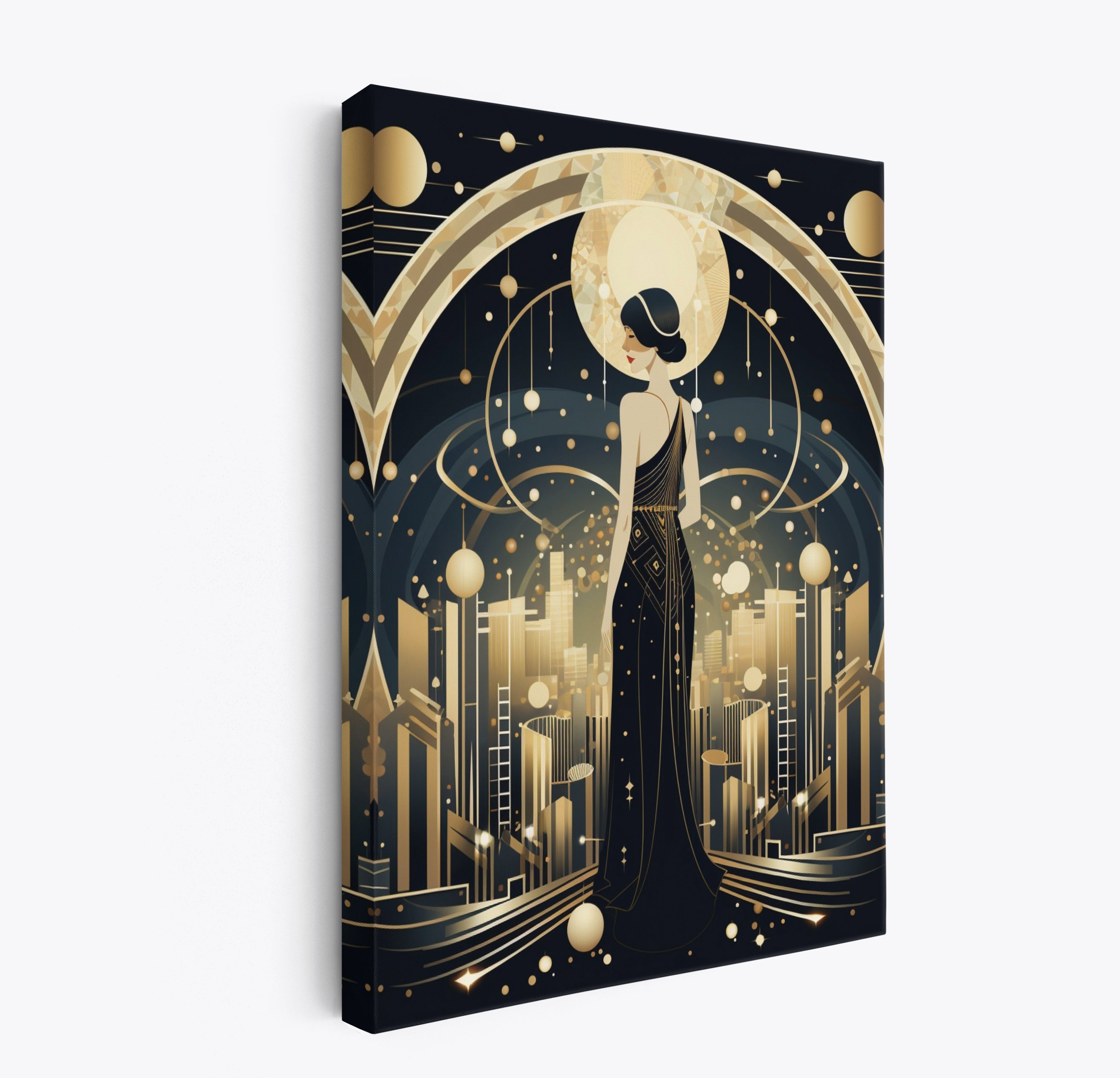 Art Deco Lady 1920's Gatsby Style Canvas Print Wall Art