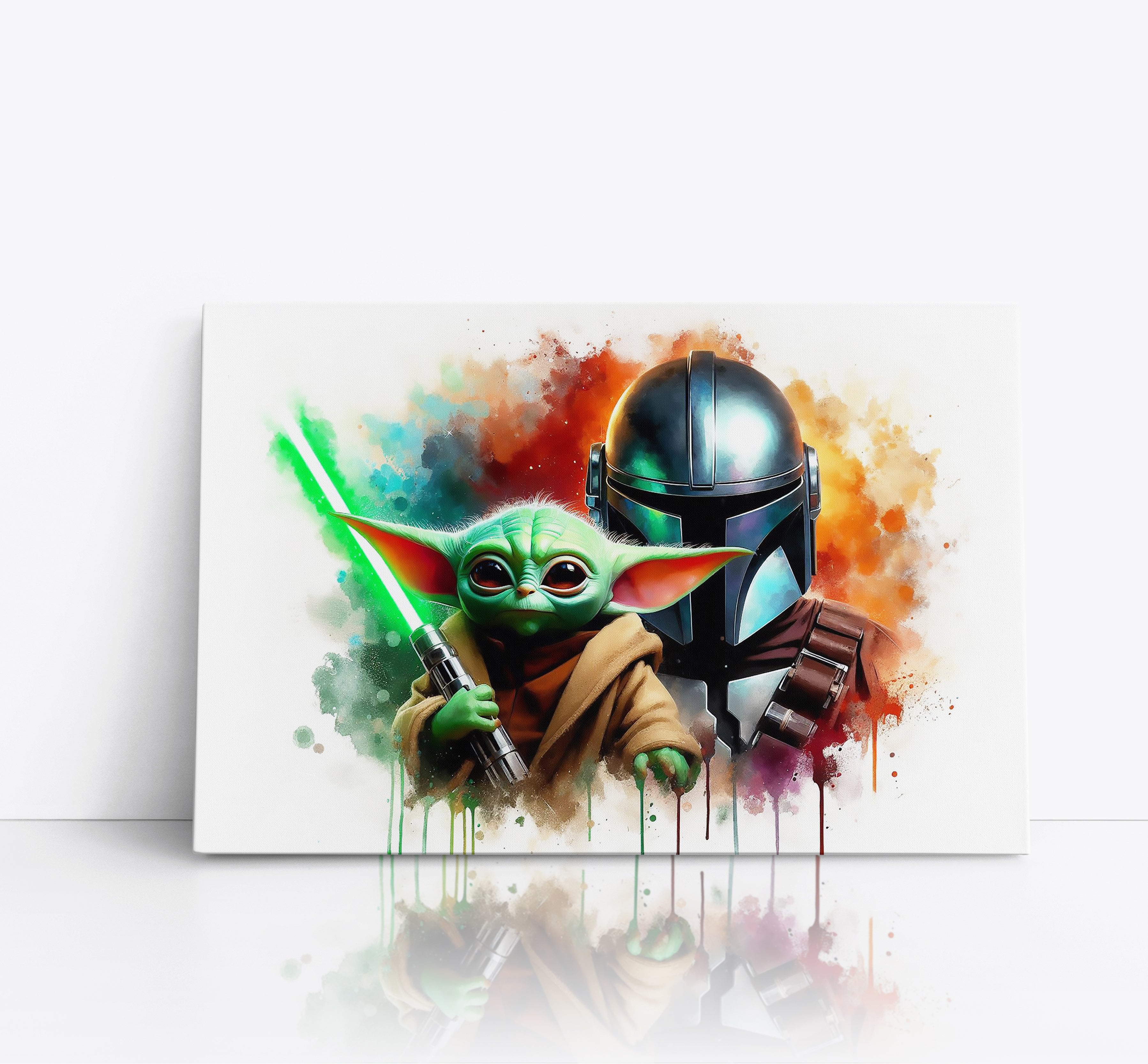 The Mandalorian and Grogu Star Wars Inspired Movie Canvas Print
