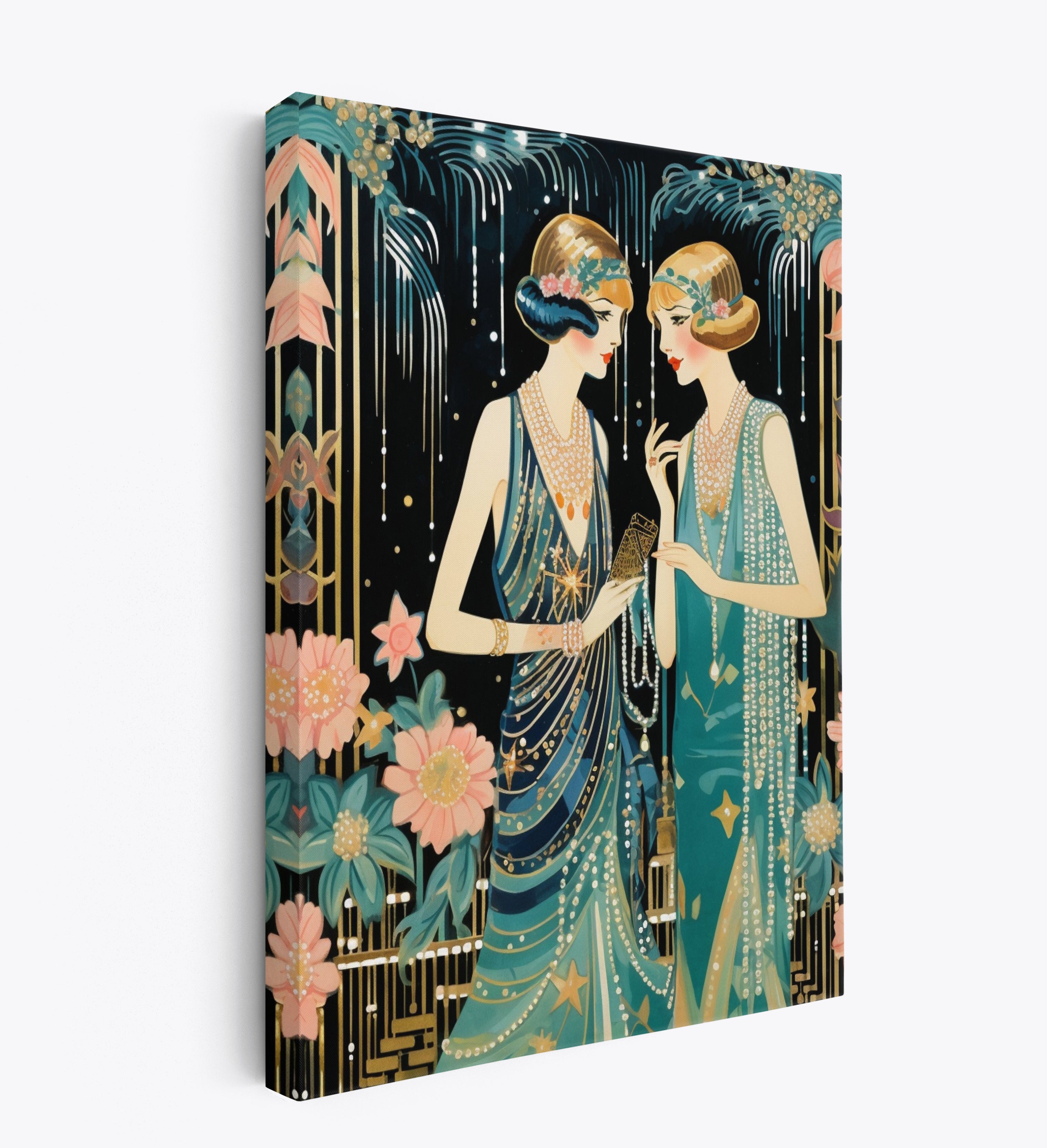 Art Deco Flapper 1920's Ladies Canvas Print Wall Art