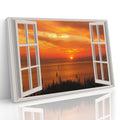 Sunset Scenic 3D Window View Landscape Wall Art