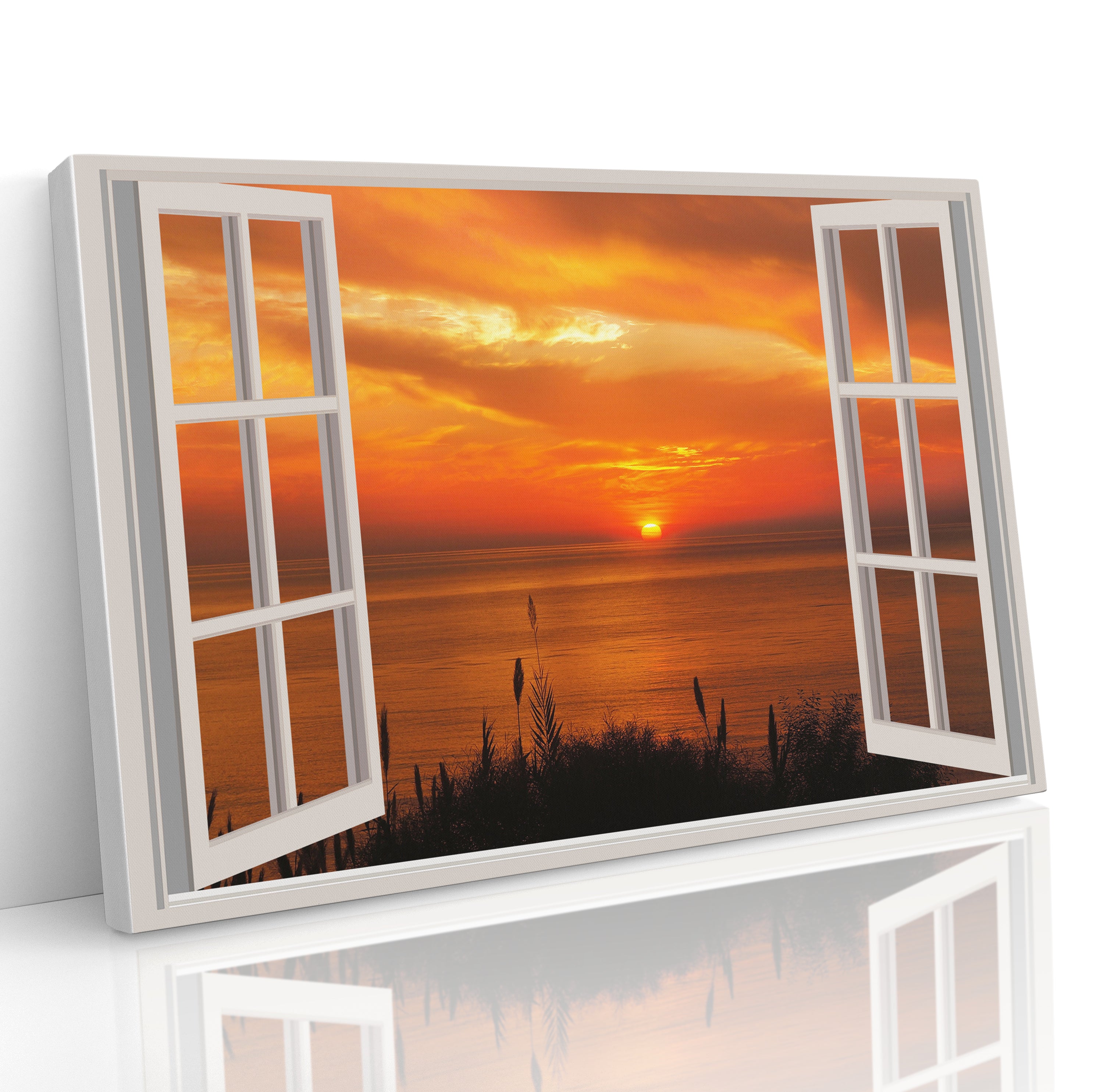 Sunset Scenic 3D Window View Landscape Wall Art
