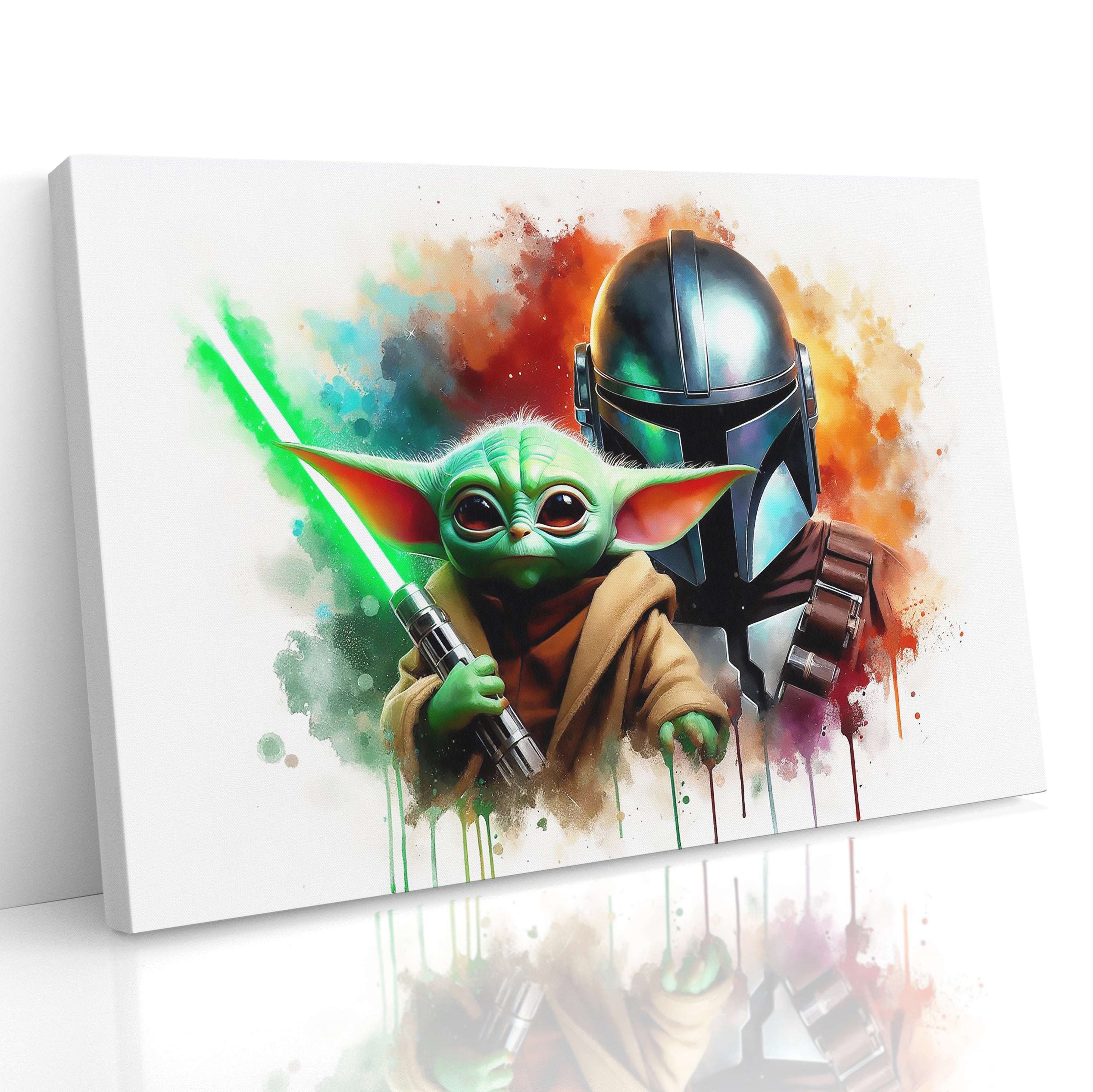 The Mandalorian and Grogu Star Wars Inspired Movie Canvas Print