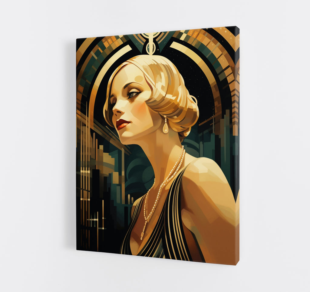 Art Deco Lady 42 Canvas Print: 1920s Style Home Decor Wall Art