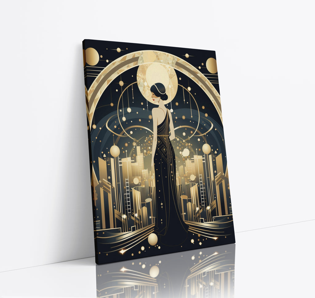 Art Deco Lady 1920's Gatsby Style Canvas Print Wall Art