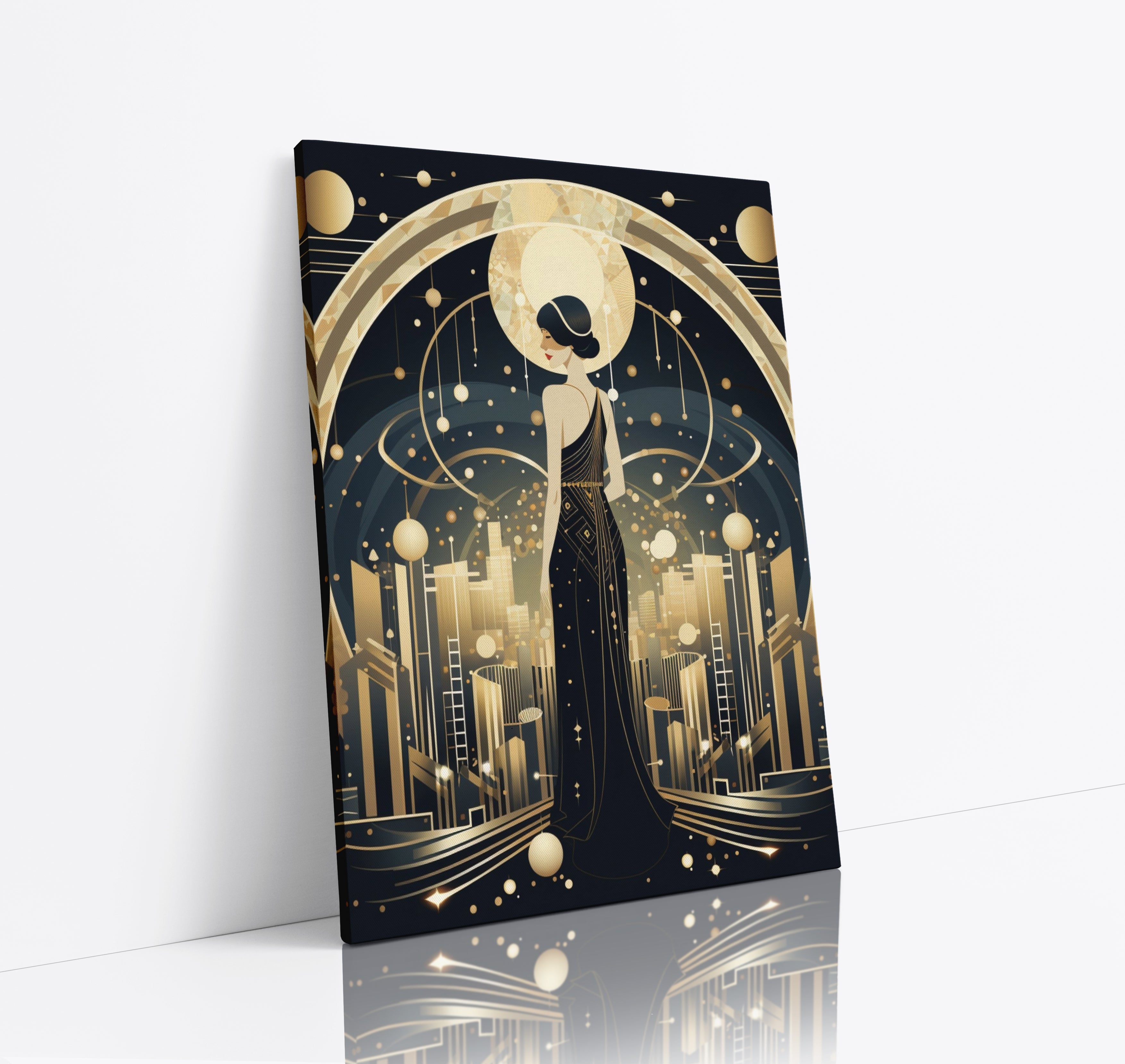 Art Deco Lady 1920's Gatsby Style Canvas Print Wall Art