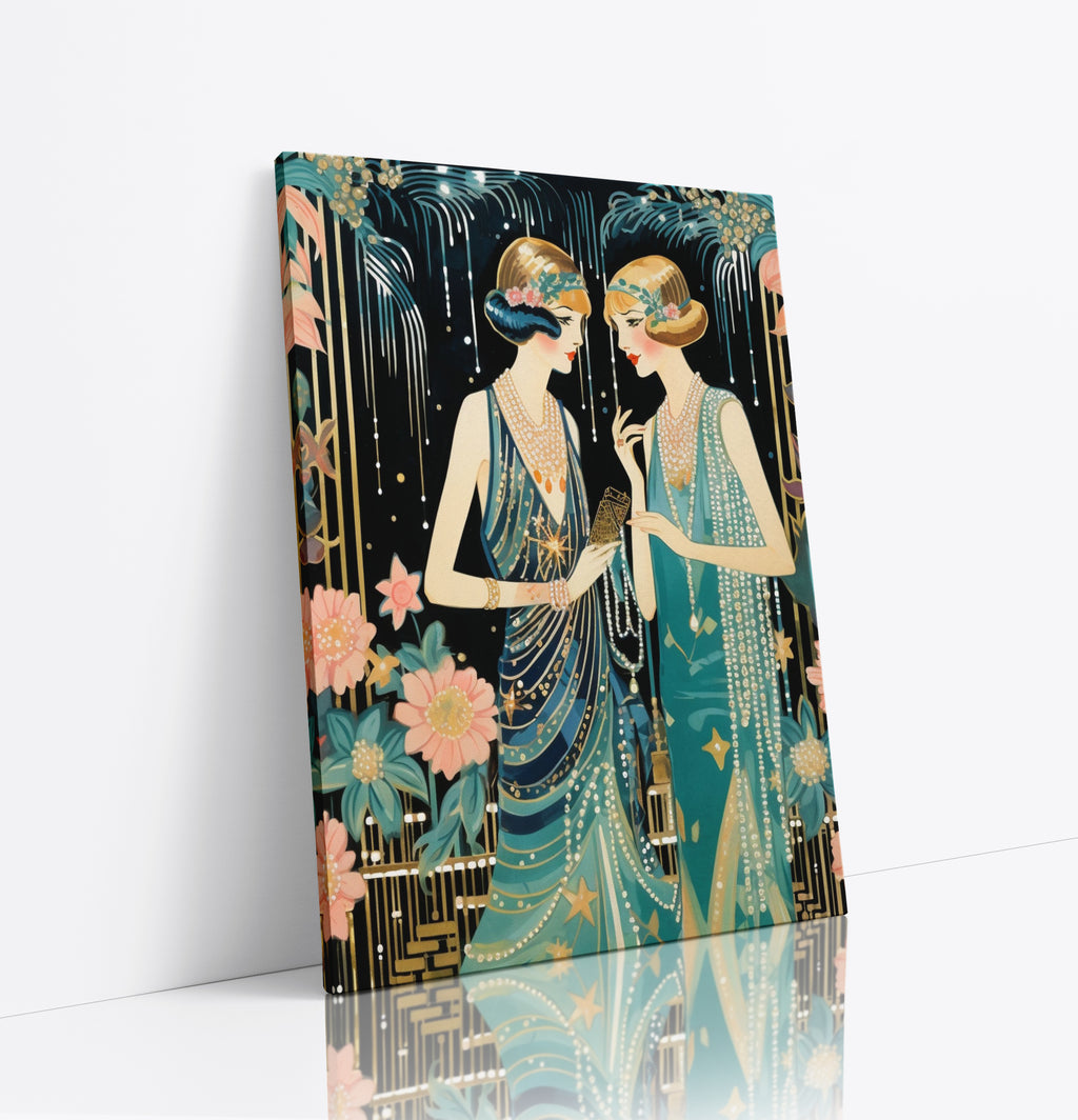 Art Deco Flapper 1920's Ladies Canvas Print Wall Art