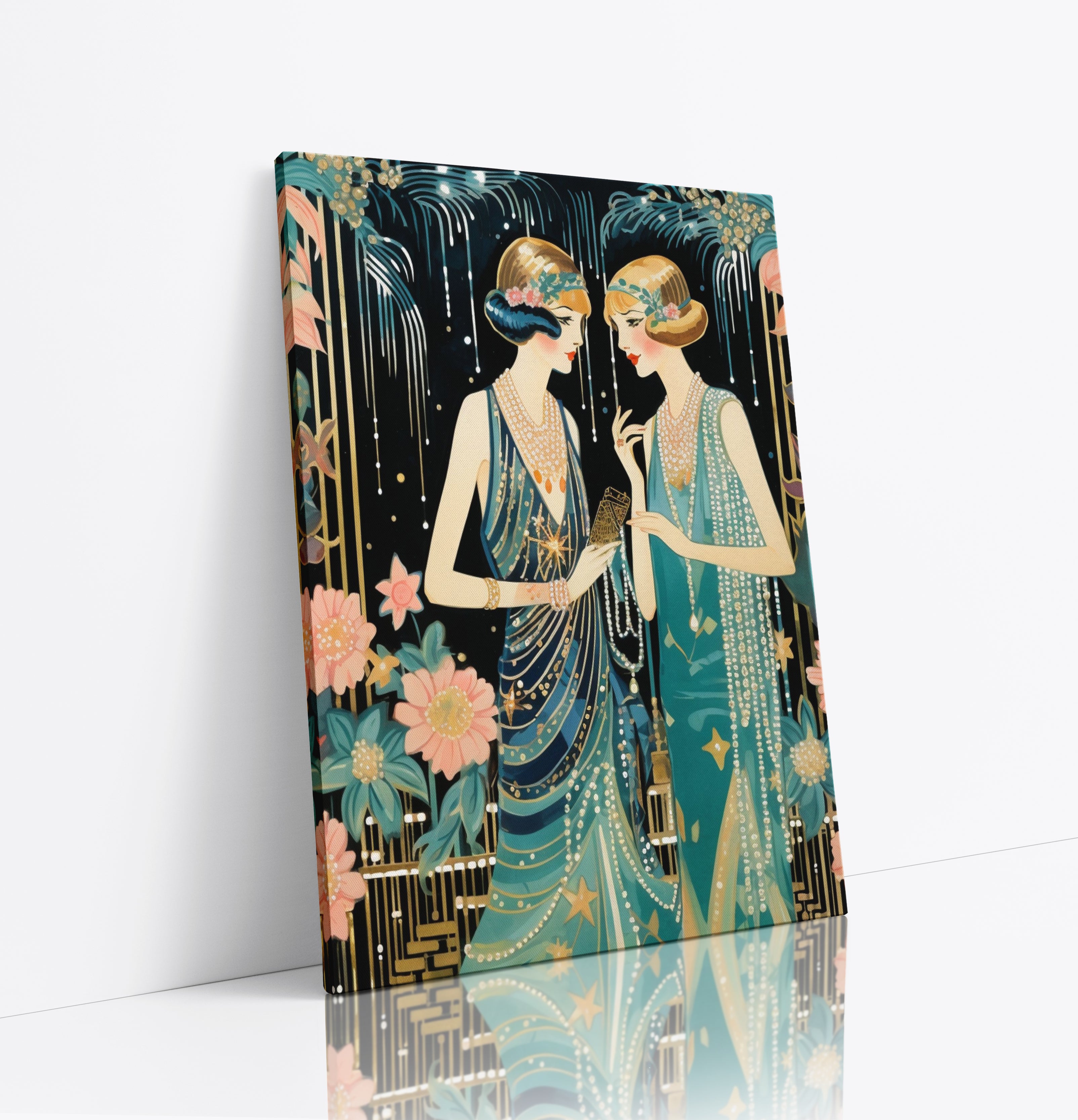 Art Deco Flapper 1920's Ladies Canvas Print Wall Art