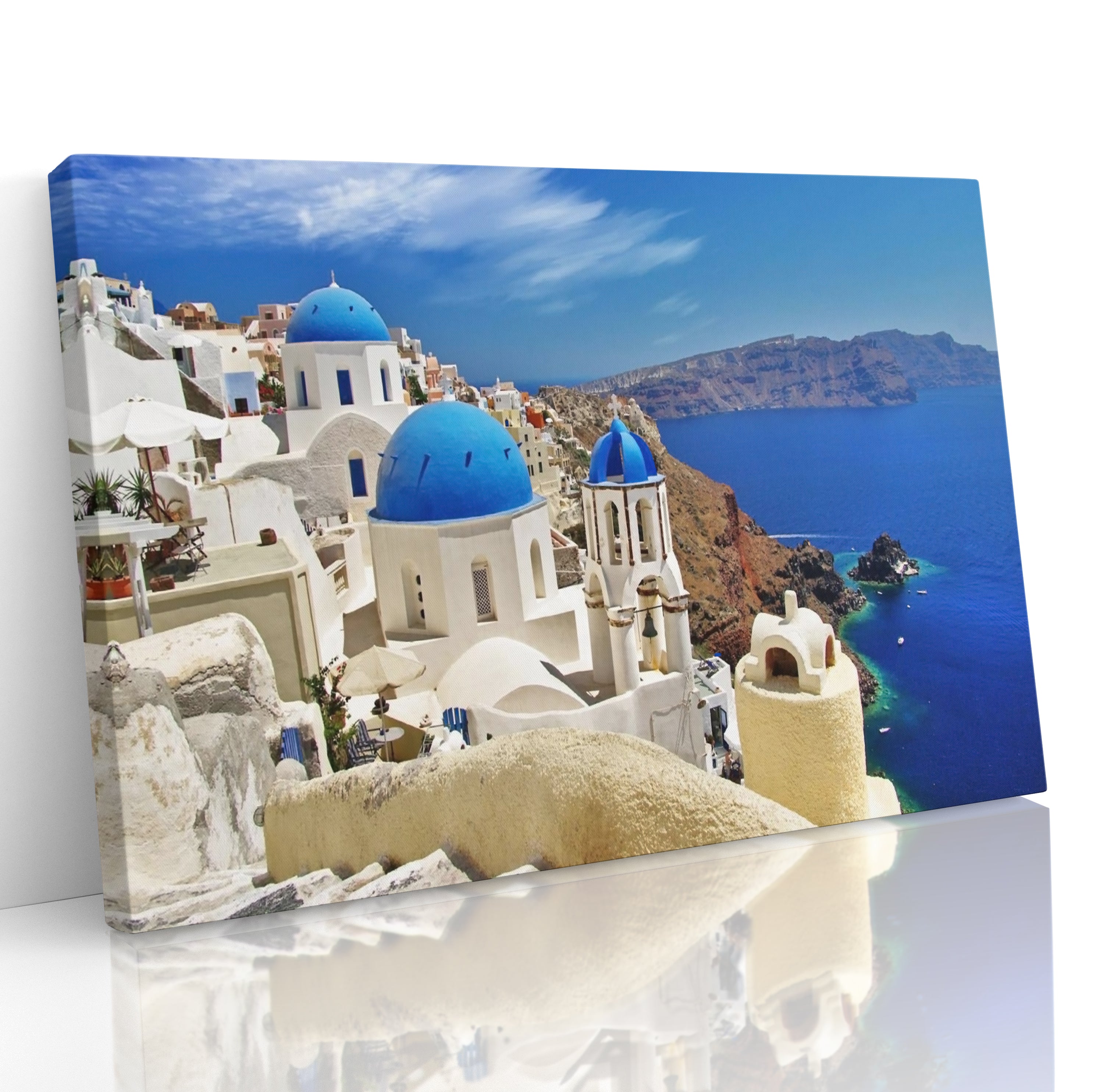 Santorini Greek Island Landscape Wall Art Canvas Print