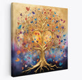 Tree of Life Abstract Square Canvas Print Wall Art