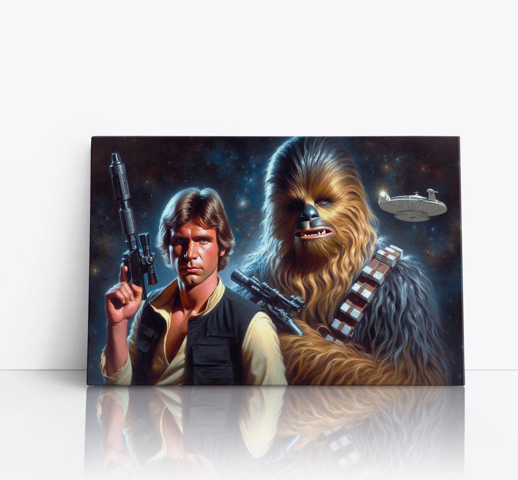 Star Wars Inspired Han Solo and Chewbacca Wall Art