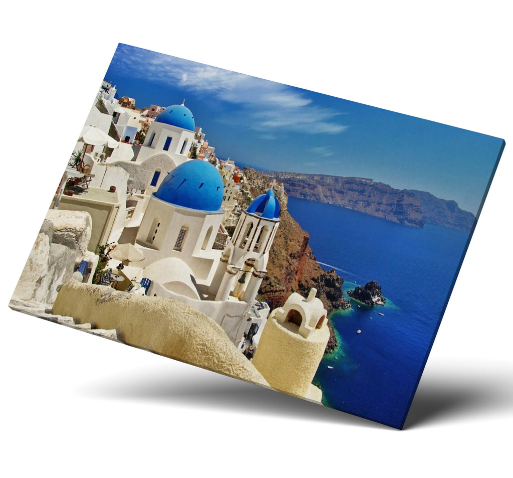 Santorini Greek Island Landscape Wall Art Canvas Print
