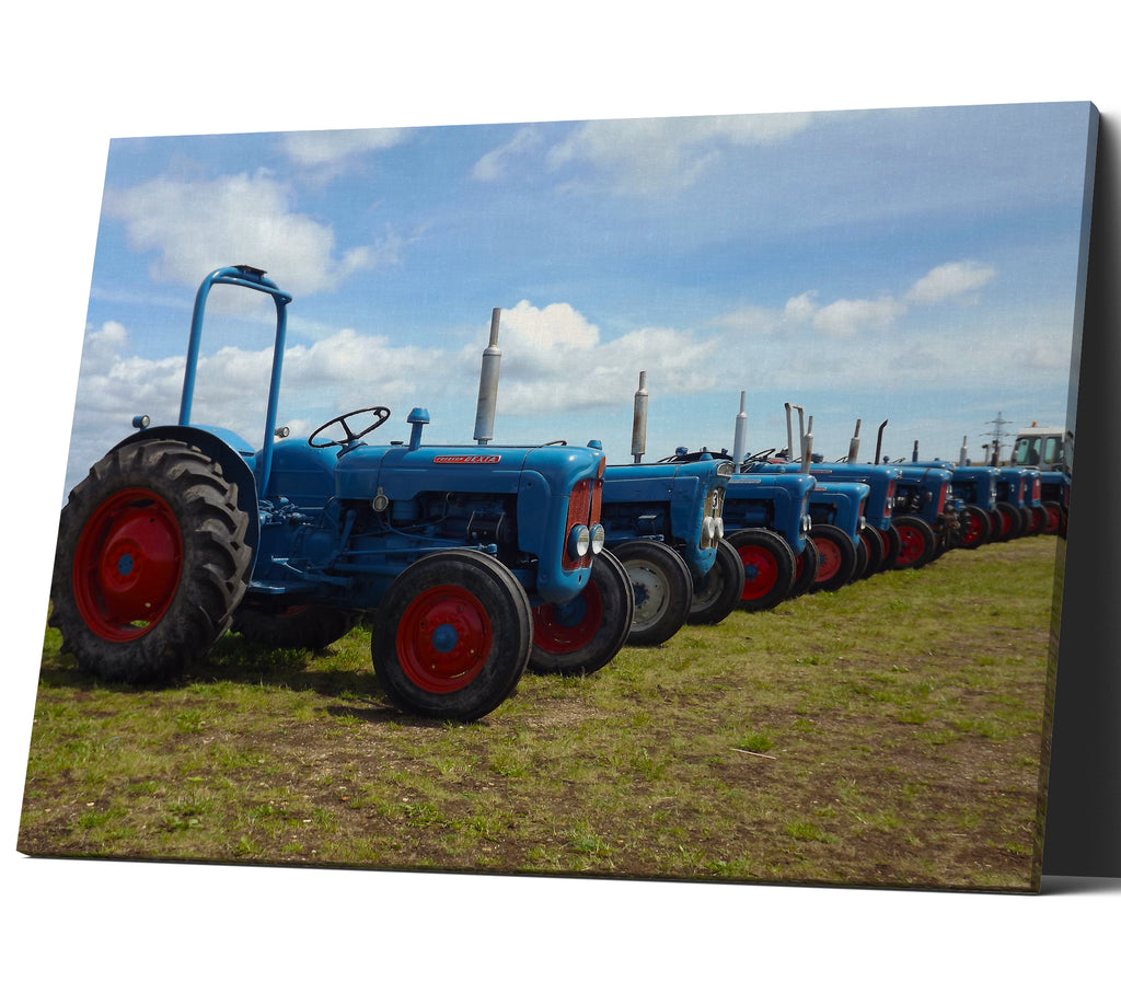 Old Fords Vintage Classic Tractors Wall Art Canvas Print