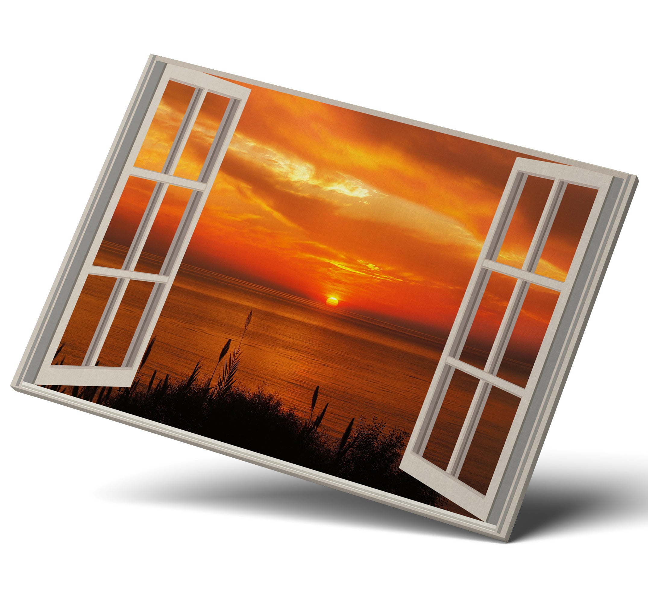 Sunset Scenic 3D Window View Landscape Wall Art