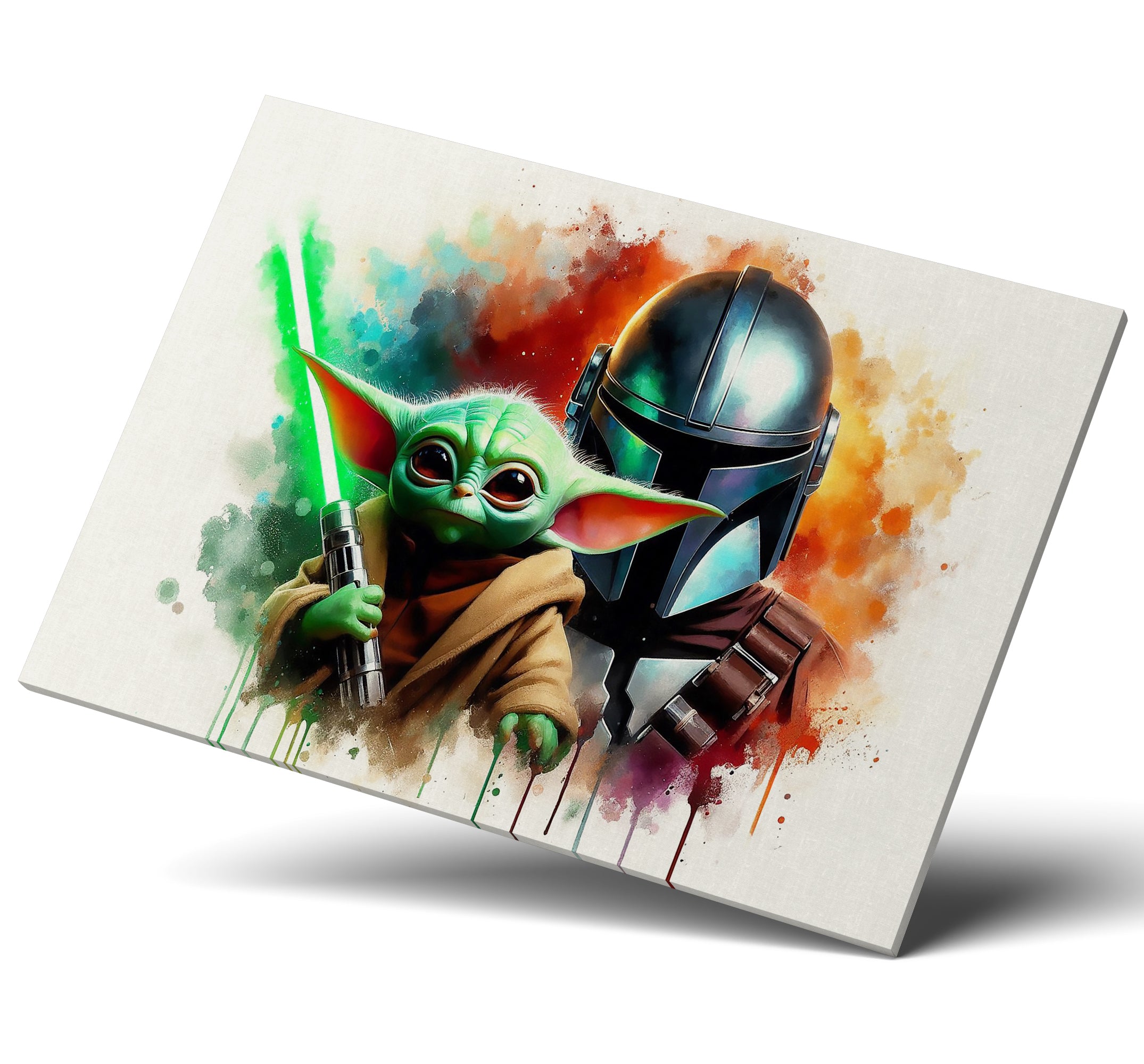 The Mandalorian and Grogu Star Wars Inspired Movie Canvas Print