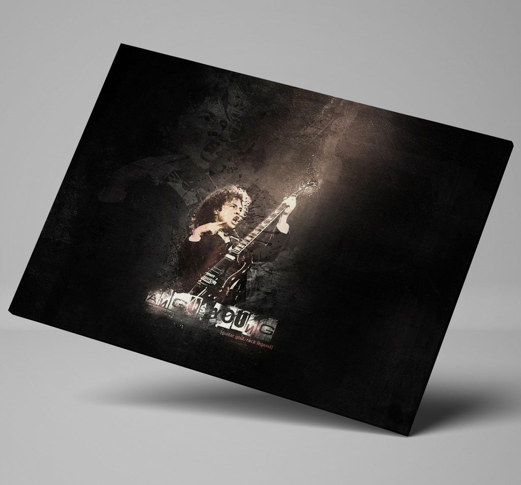 AC/DC Heavy Metal Angus Young Playing Guitar Wall Art Canvas Print