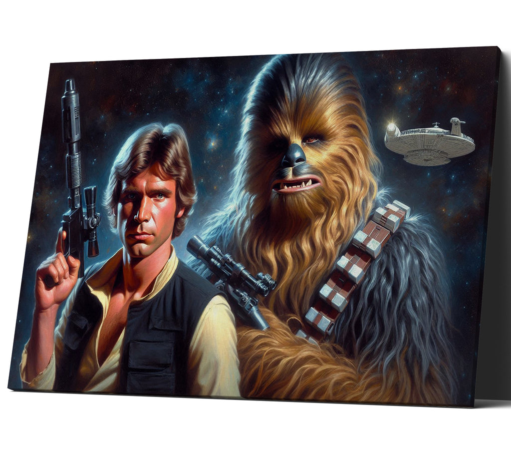 Star Wars Inspired Han Solo and Chewbacca Wall Art