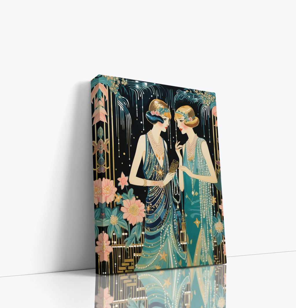 Art Deco Flapper 1920's Ladies Canvas Print Wall Art