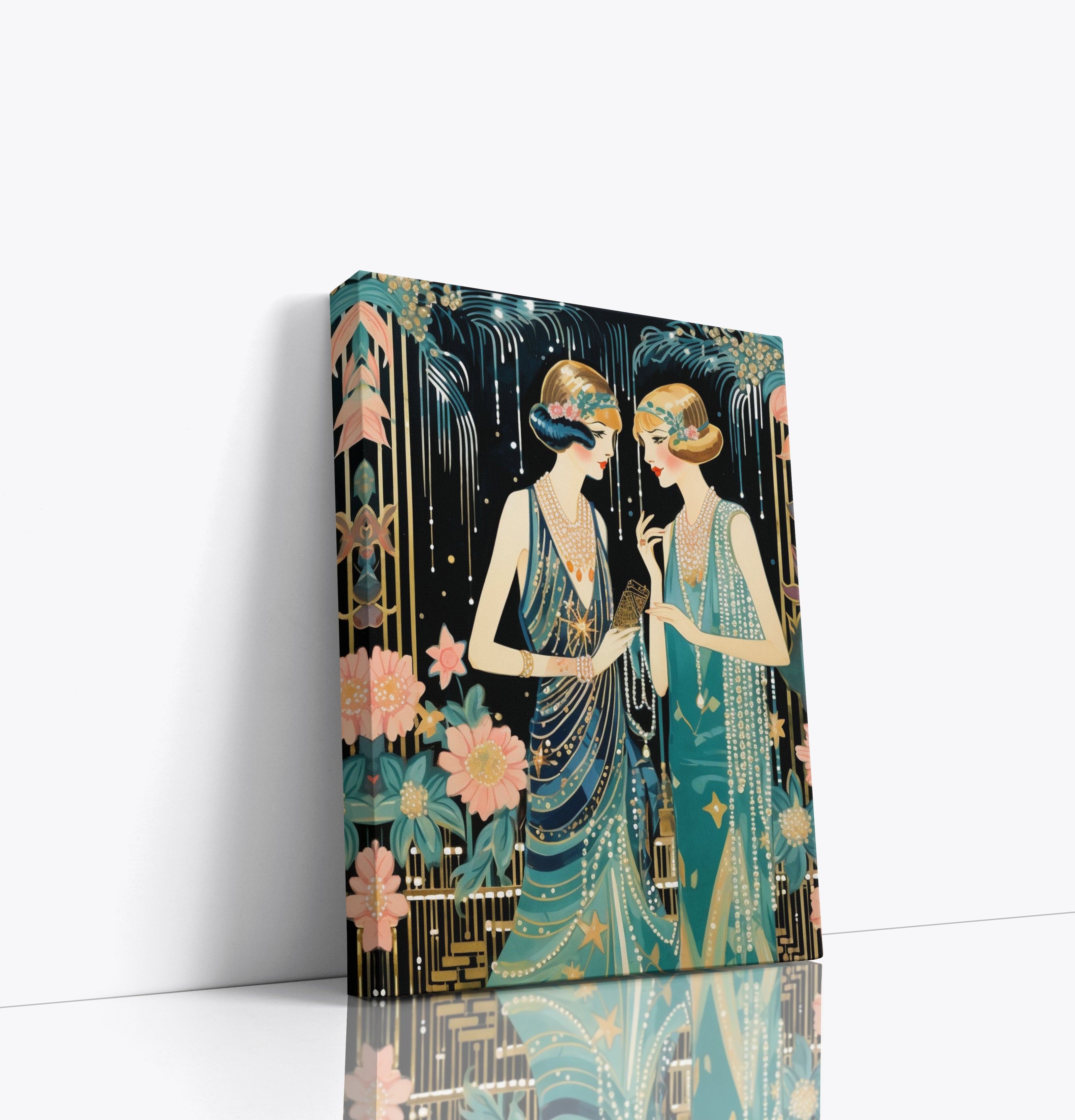 Art Deco Flapper 1920's Ladies Canvas Print Wall Art