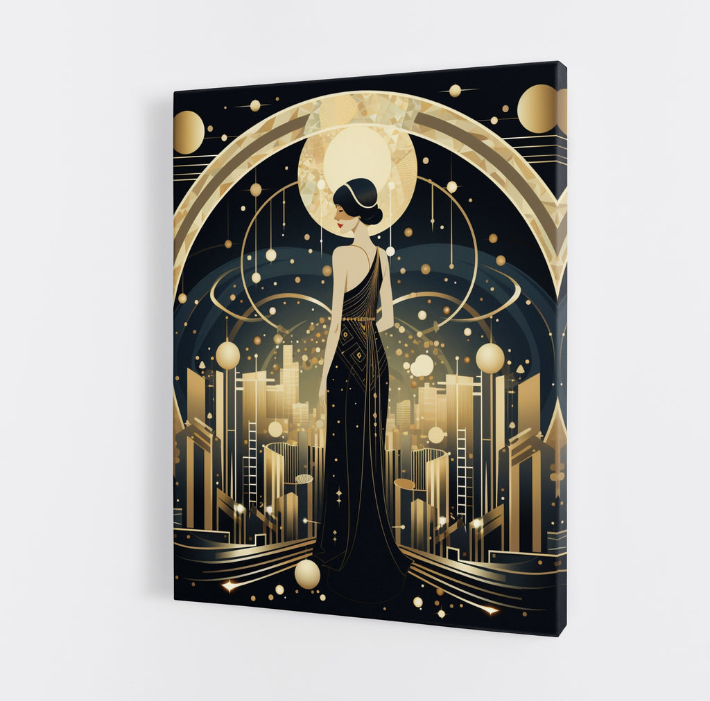 Art Deco Lady 1920's Gatsby Style Canvas Print Wall Art