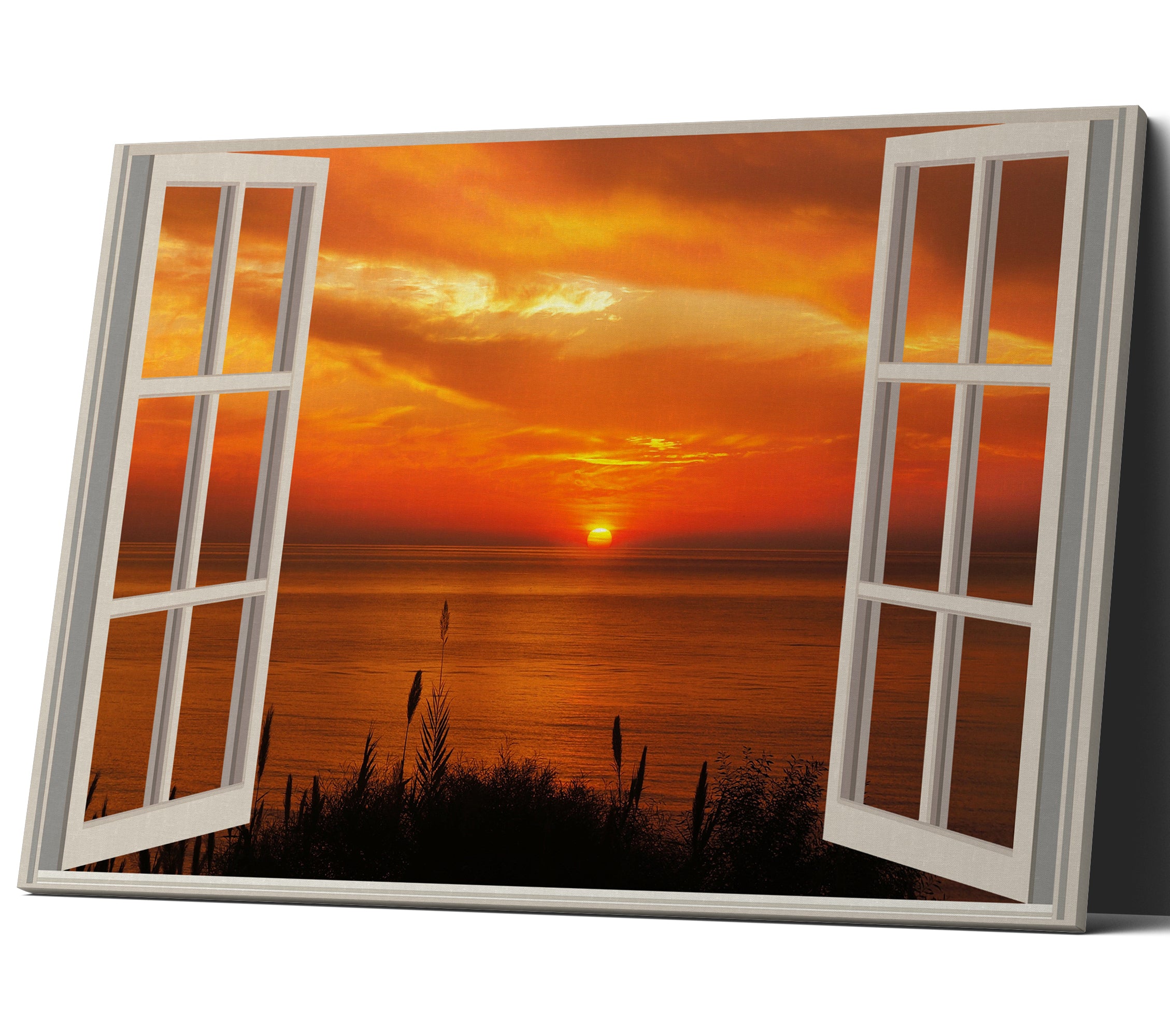 Sunset Scenic 3D Window View Landscape Wall Art