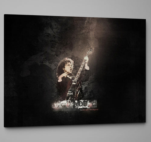 AC/DC Heavy Metal Angus Young Playing Guitar Wall Art Canvas Print