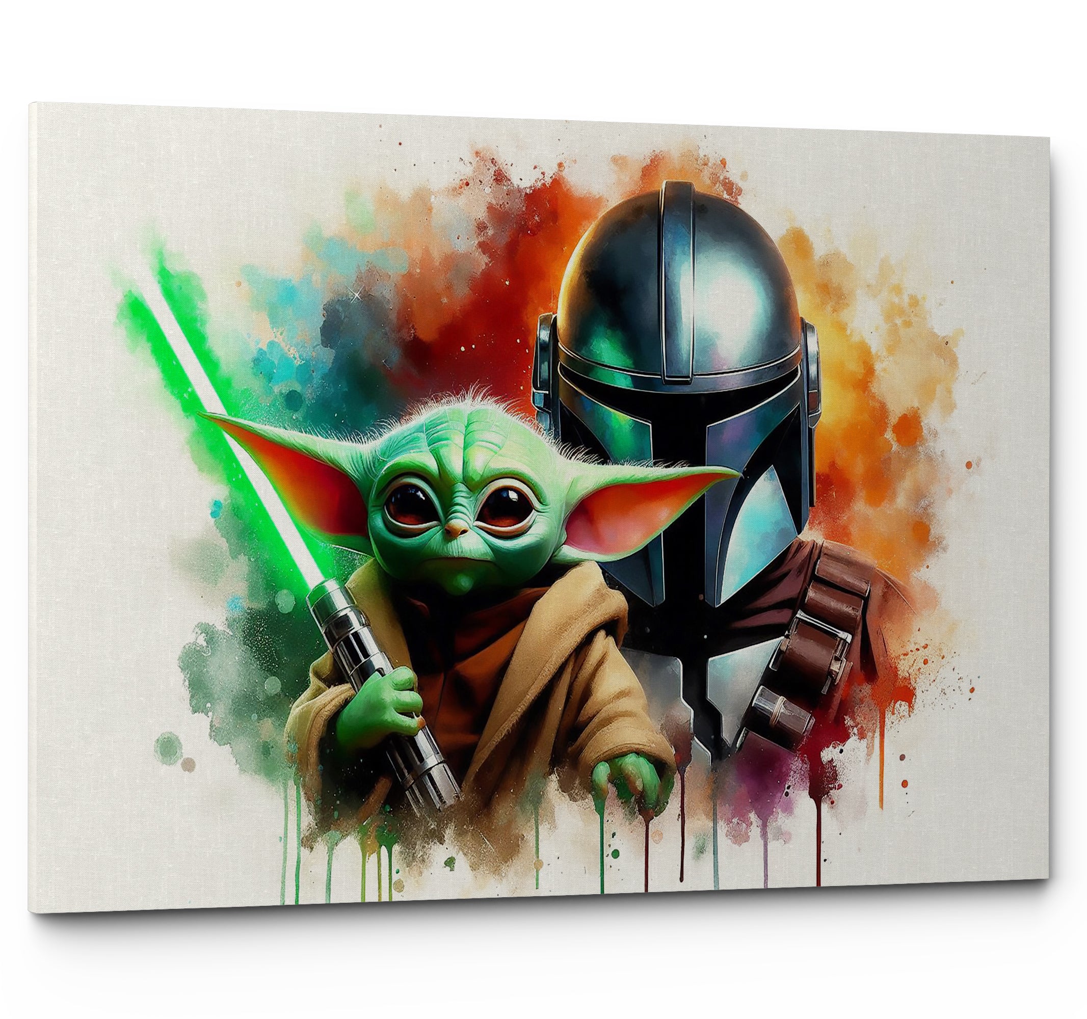 The Mandalorian and Grogu Star Wars Inspired Movie Canvas Print
