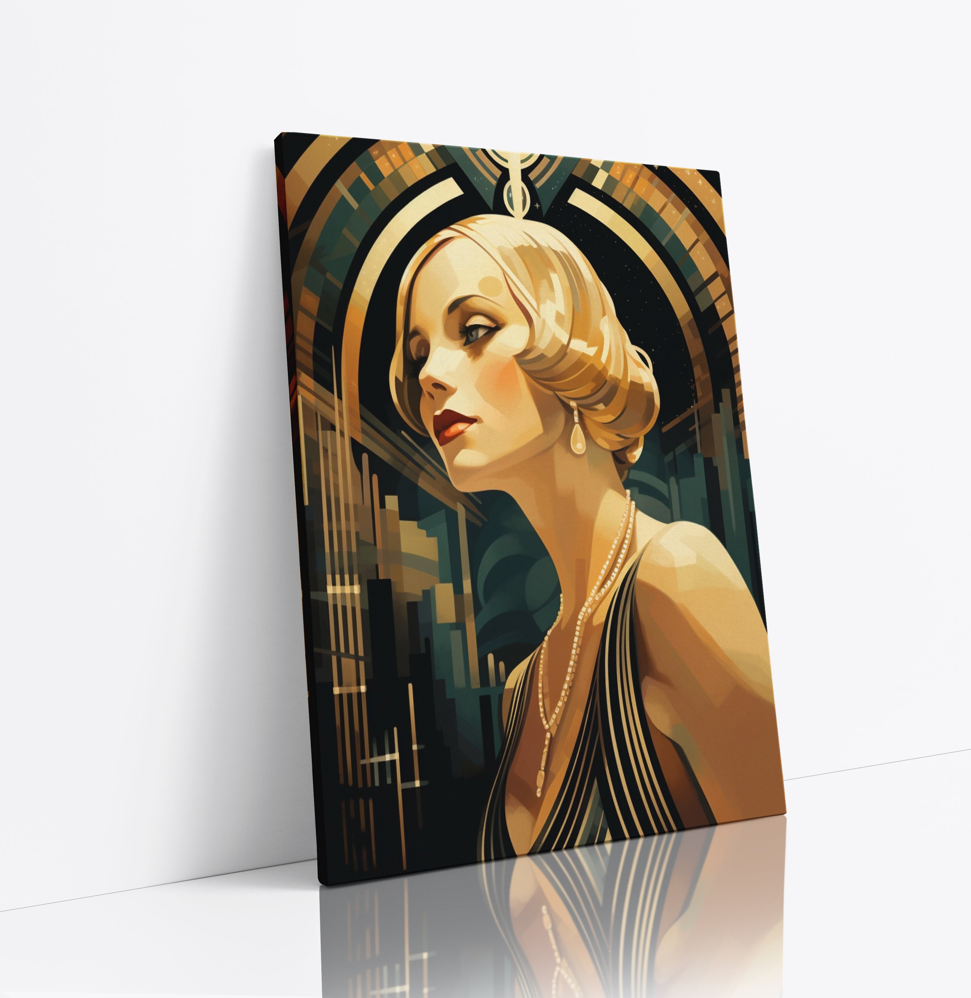 Art Deco Lady 42 Canvas Print: 1920s Style Home Decor Wall Art
