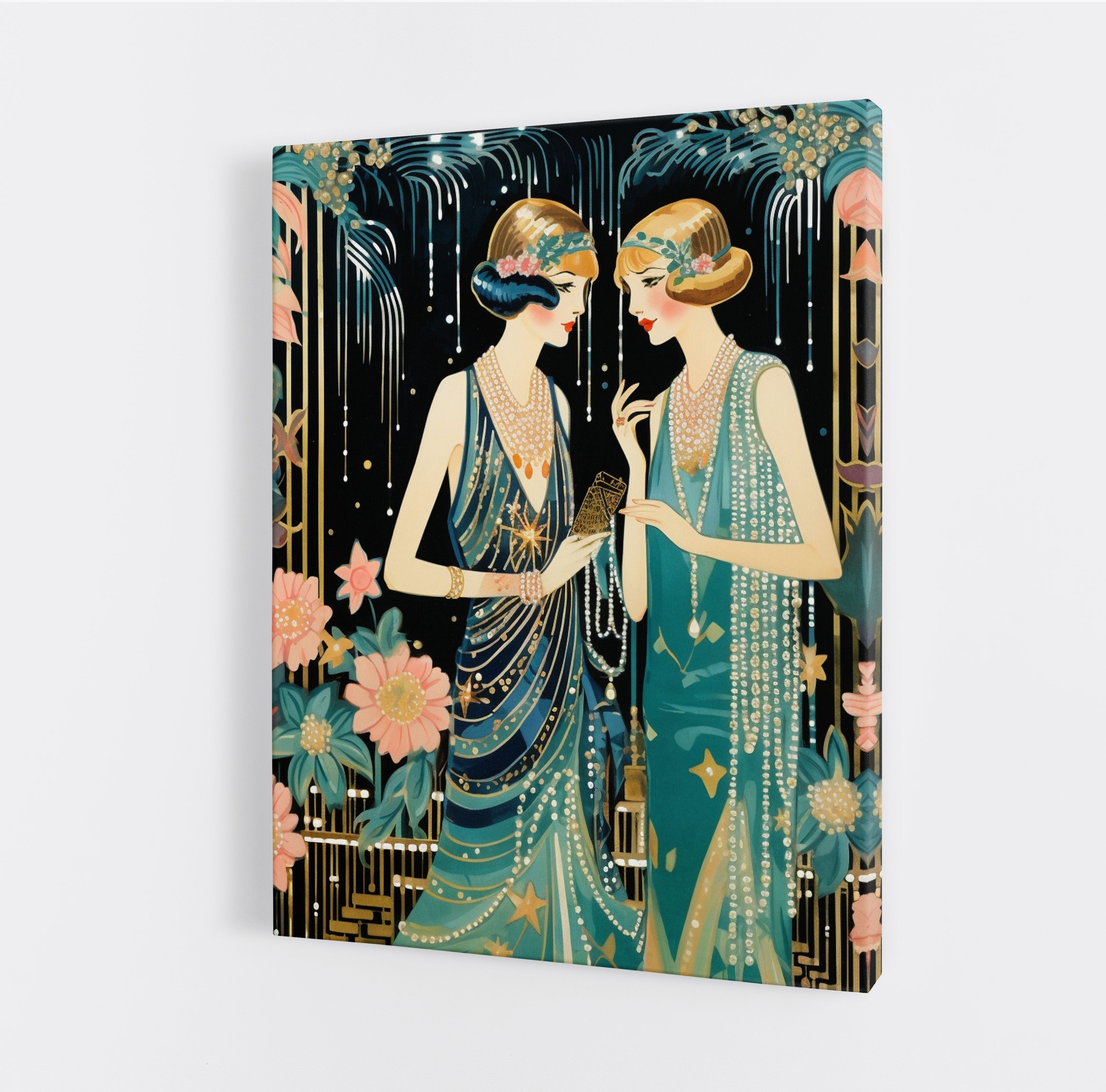 Art Deco Flapper 1920's Ladies Canvas Print Wall Art