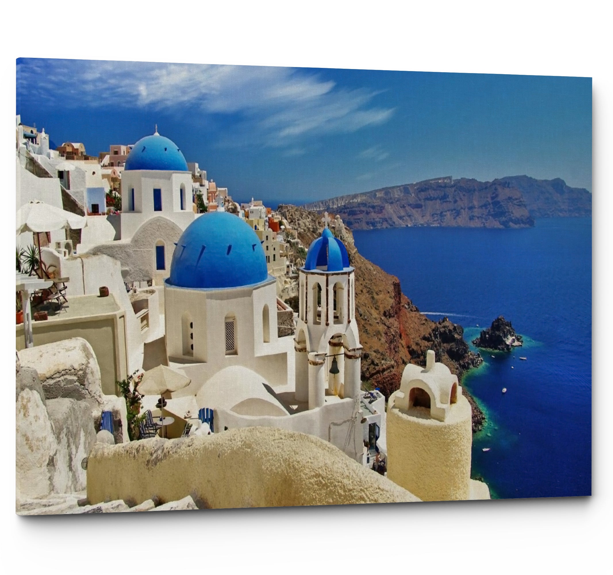 Santorini Greek Island Landscape Wall Art Canvas Print
