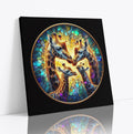 Giraffe Family Mosaic Square Canvas Print Wall Art or Poster Print
