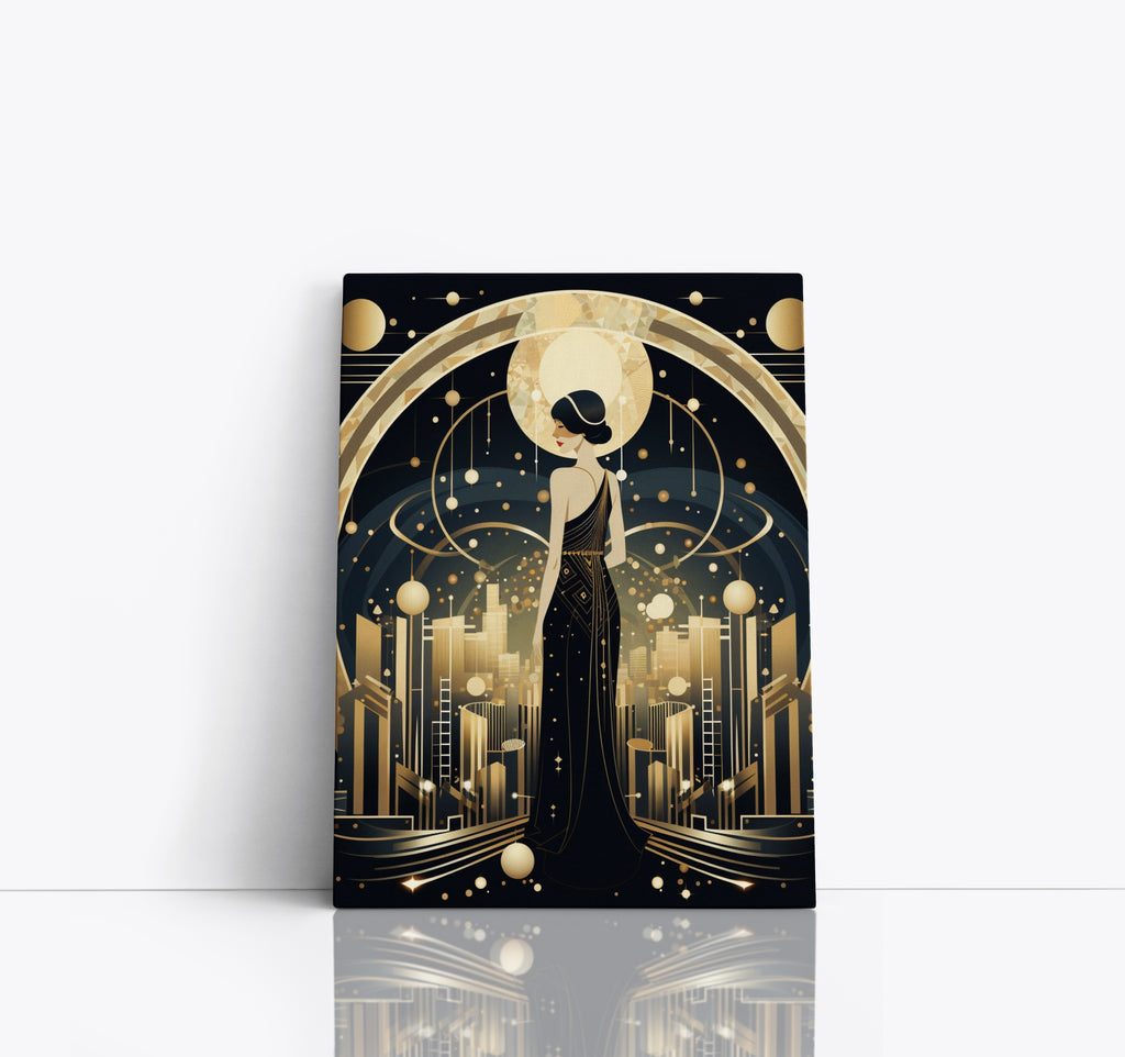 Art Deco Lady 1920's Gatsby Style Canvas Print Wall Art