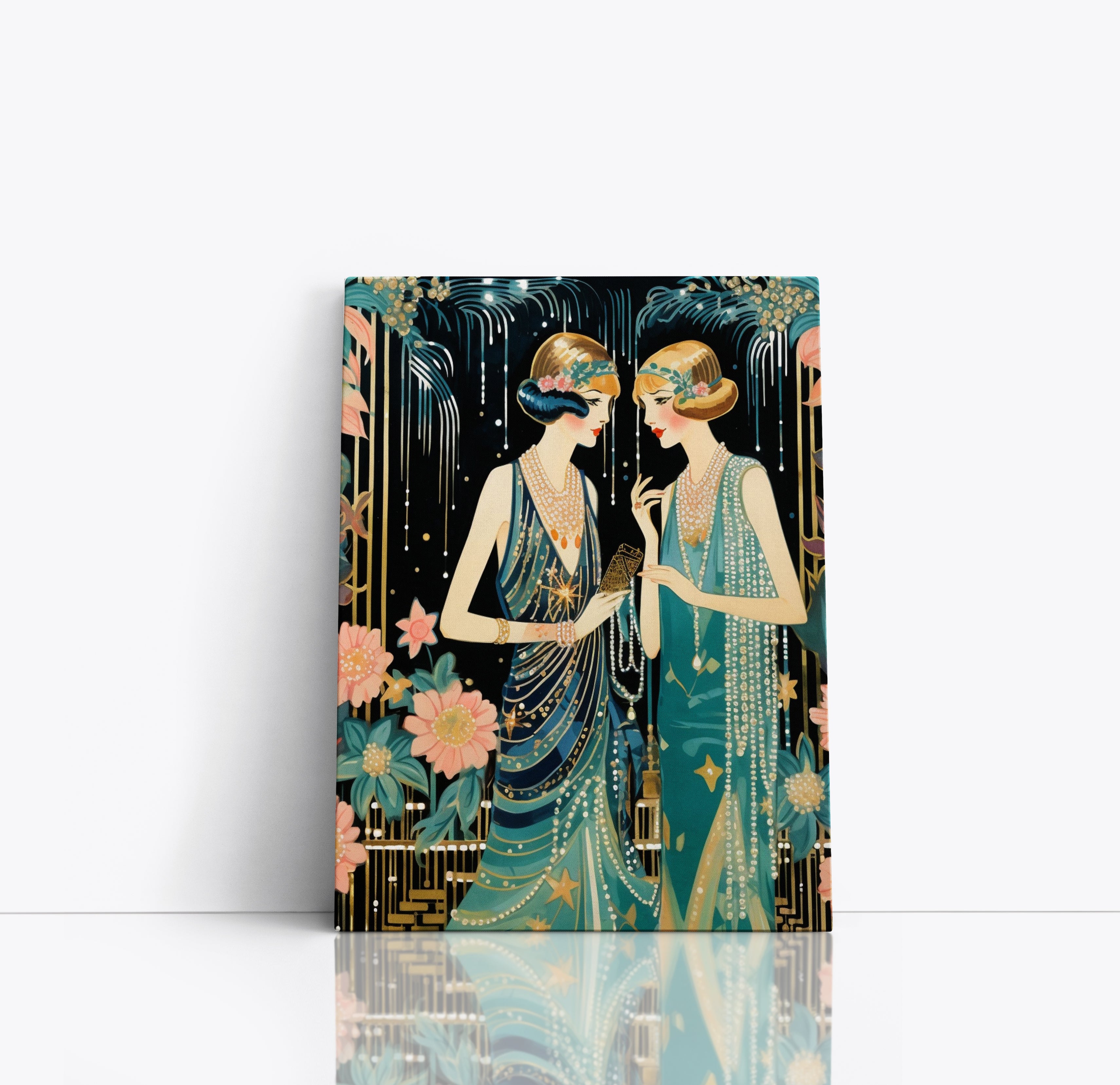 Art Deco Flapper 1920's Ladies Canvas Print Wall Art