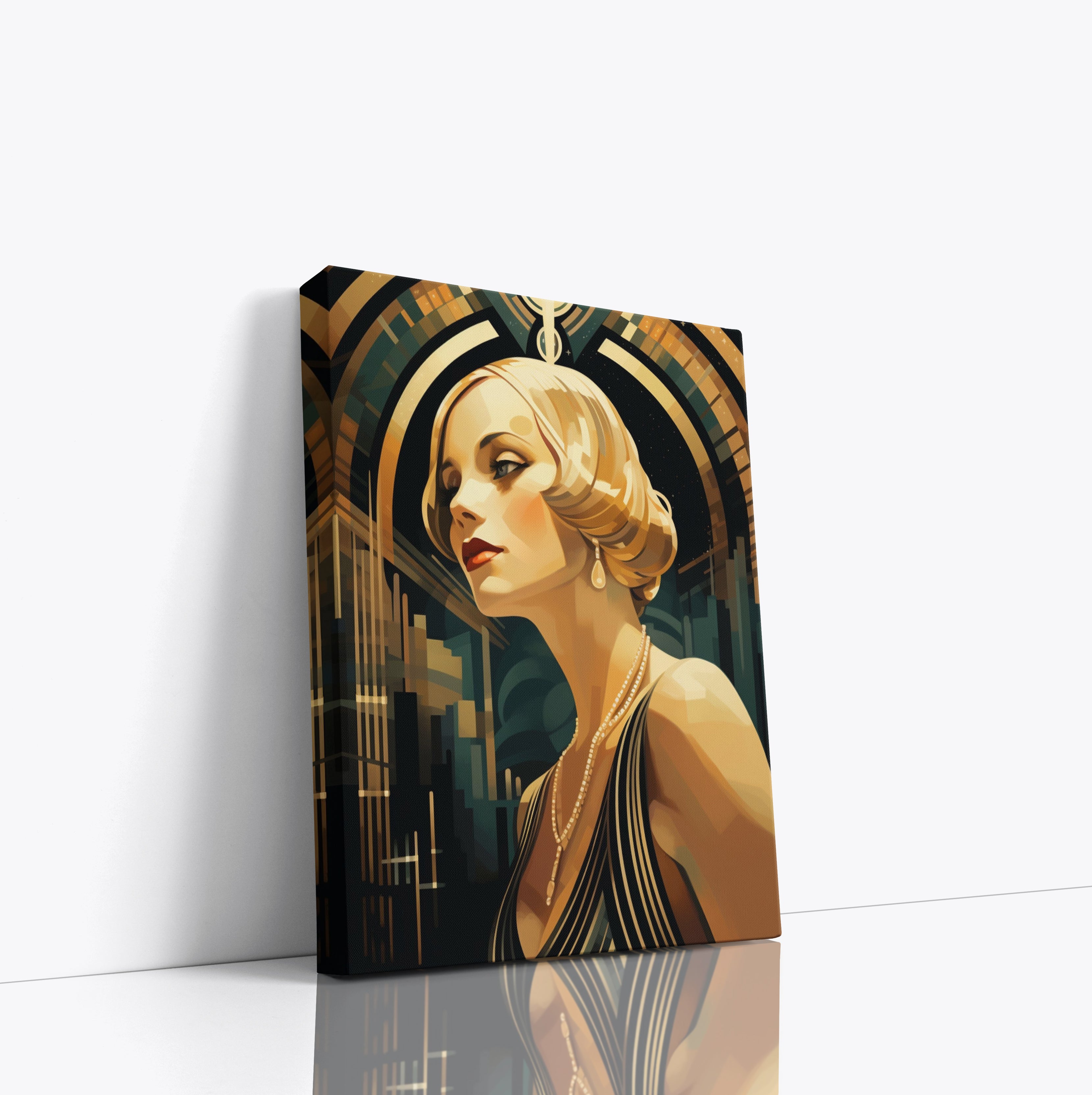 Art Deco Lady 42 Canvas Print: 1920s Style Home Decor Wall Art