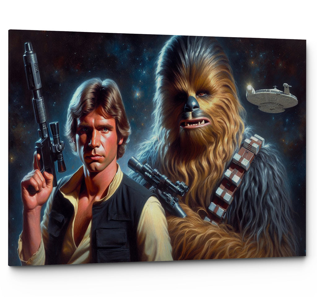 Star Wars Inspired Han Solo and Chewbacca Wall Art