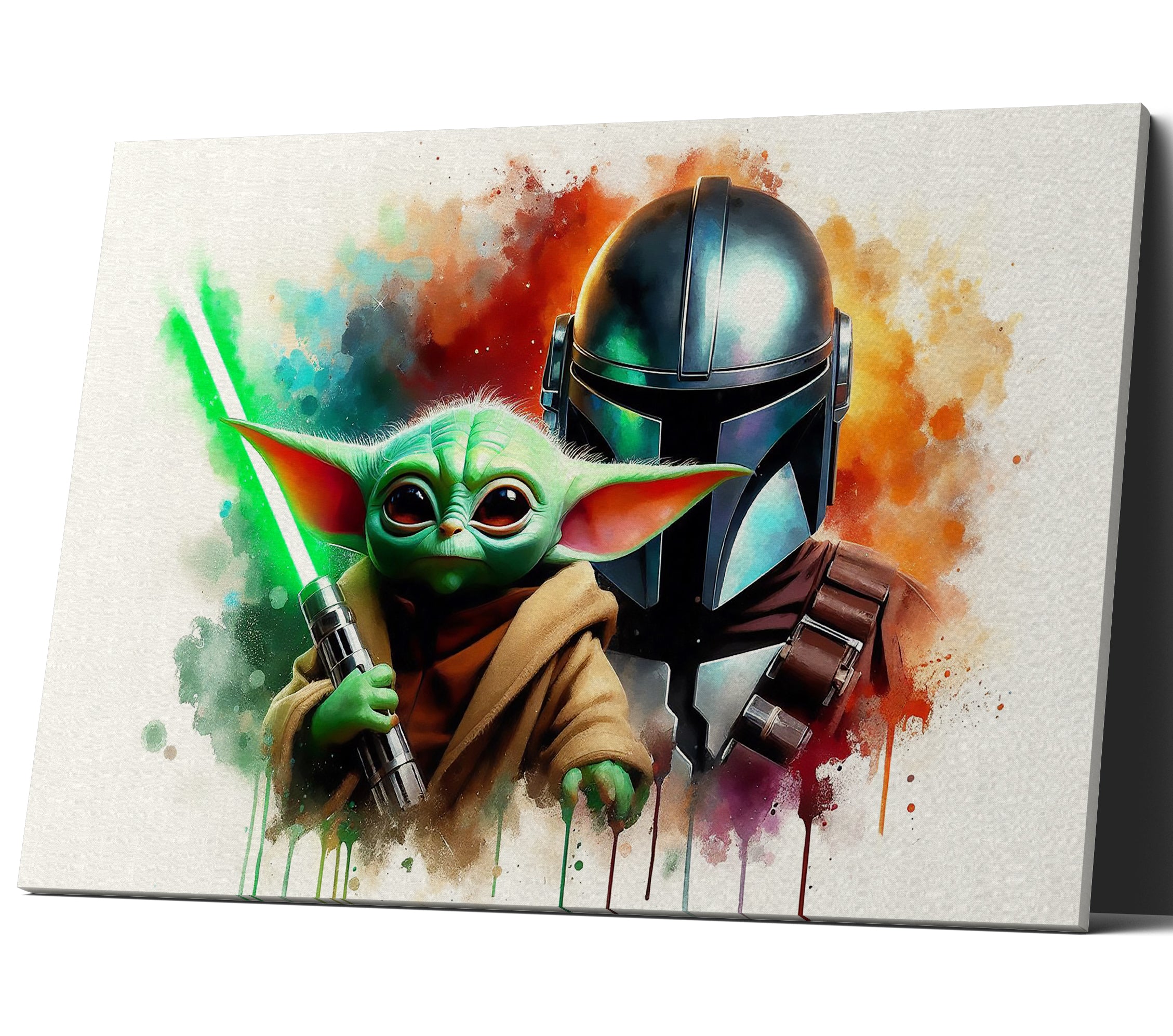 The Mandalorian and Grogu Star Wars Inspired Movie Canvas Print