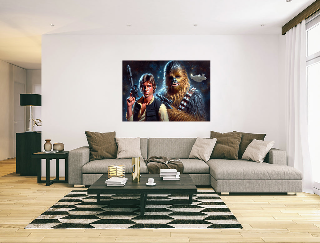 Star Wars Inspired Han Solo and Chewbacca Wall Art