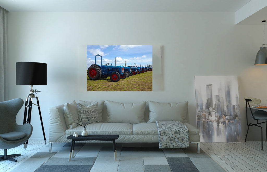 Old Fords Vintage Classic Tractors Wall Art Canvas Print