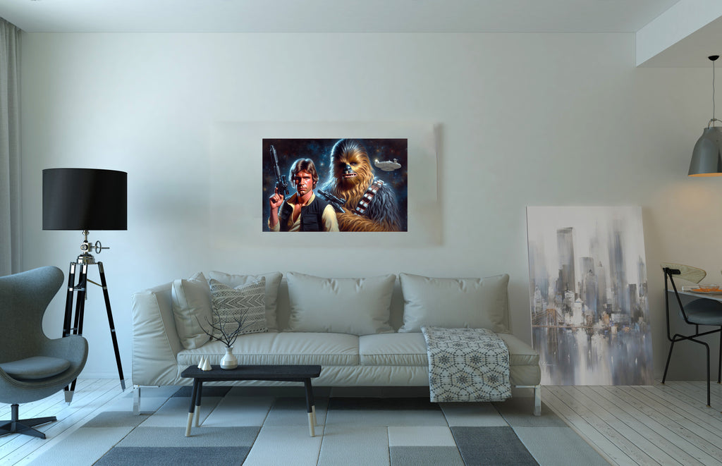 Star Wars Inspired Han Solo and Chewbacca Wall Art