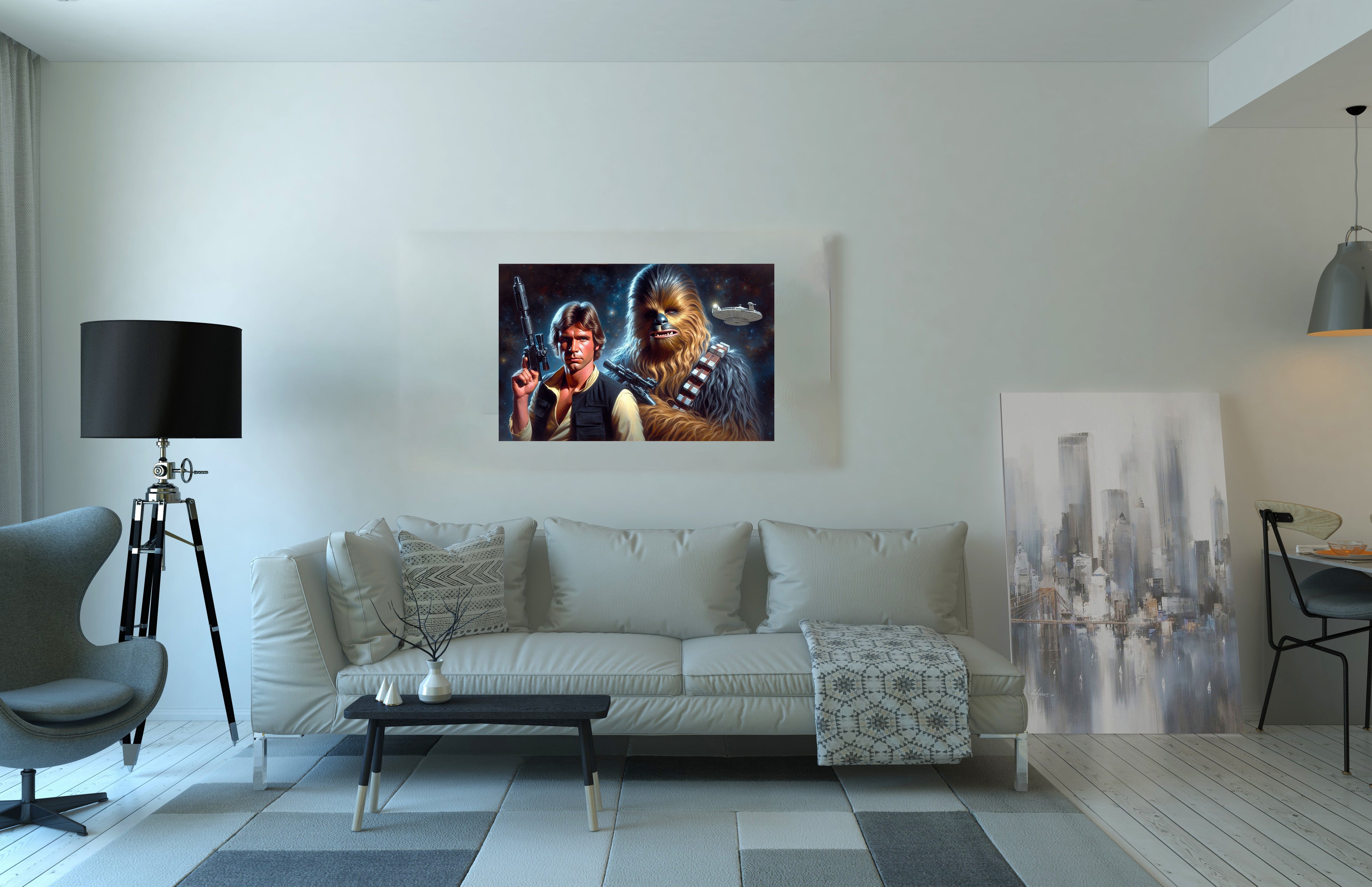 Star Wars Inspired Han Solo and Chewbacca Wall Art