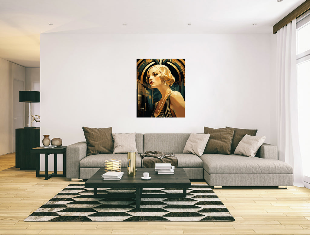 Art Deco Lady 42 Canvas Print: 1920s Style Home Decor Wall Art