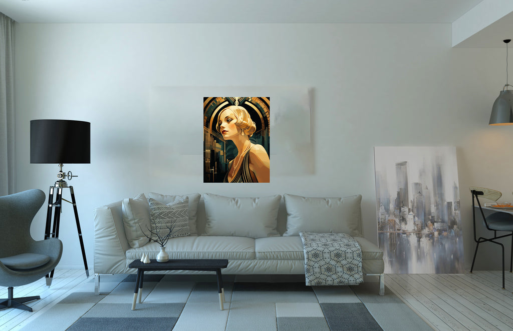 Art Deco Lady 42 Canvas Print: 1920s Style Home Decor Wall Art