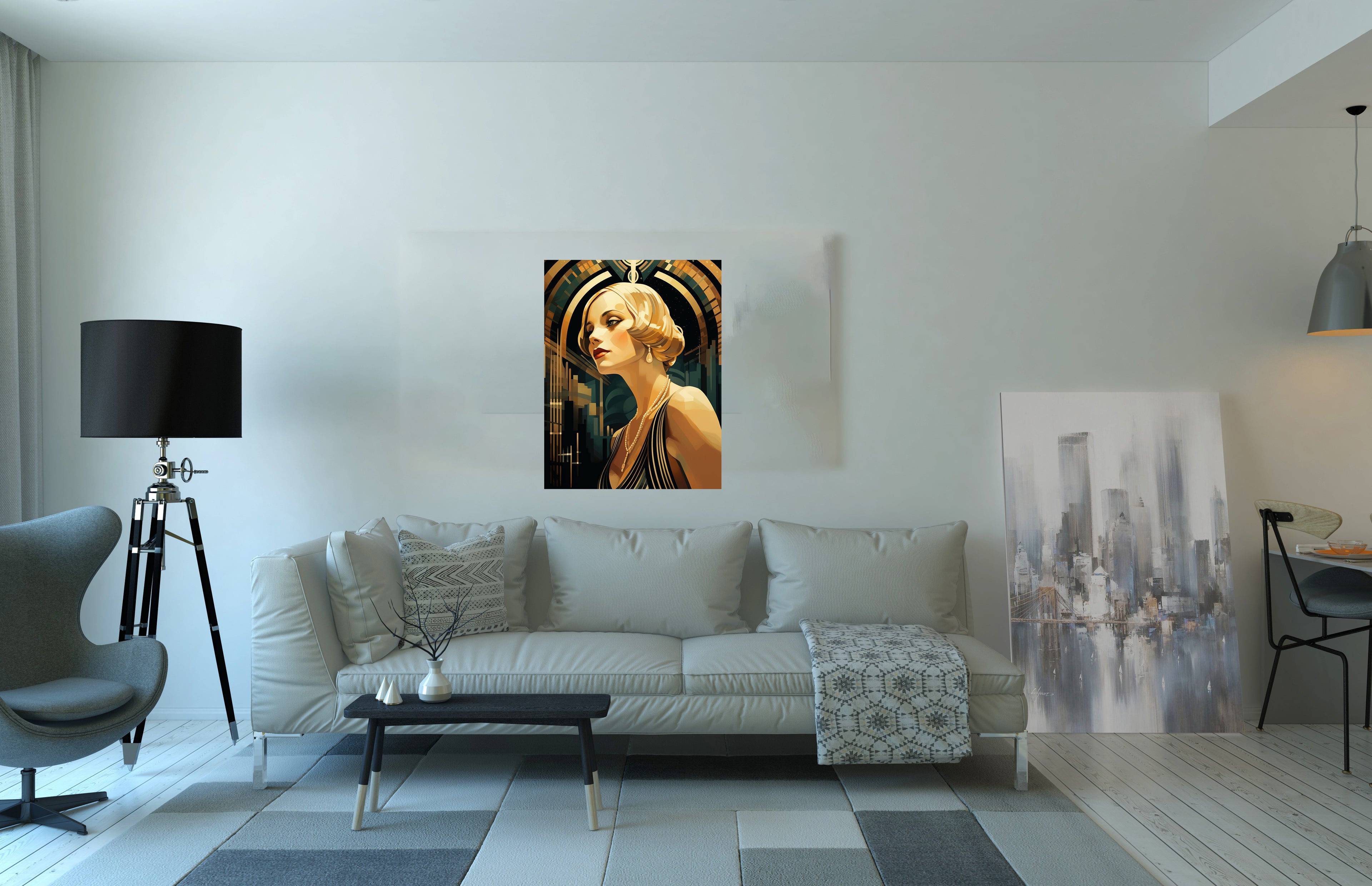 Art Deco Lady 42 Canvas Print: 1920s Style Home Decor Wall Art