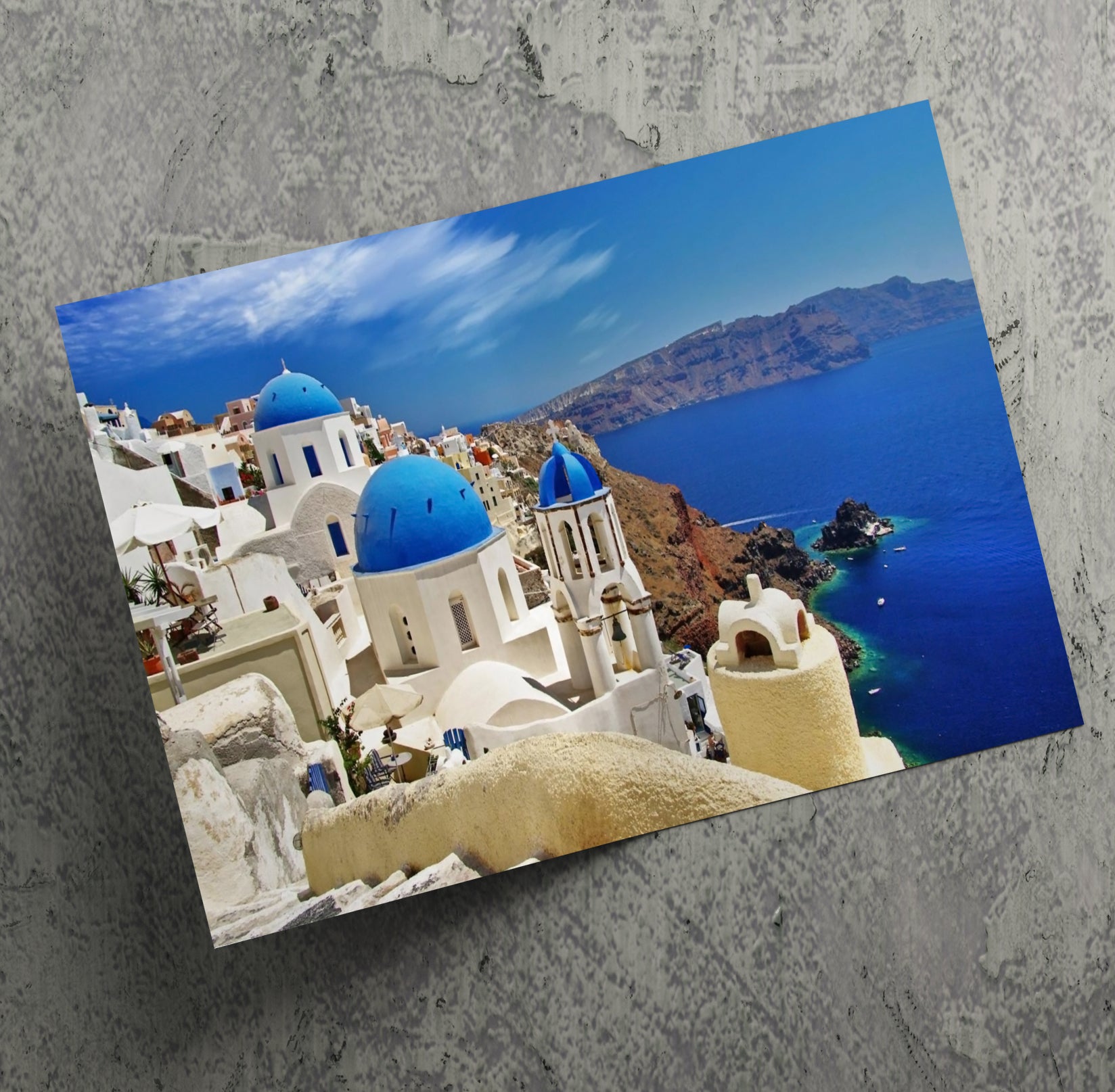 Santorini Greek Island Landscape Wall Art Canvas Print