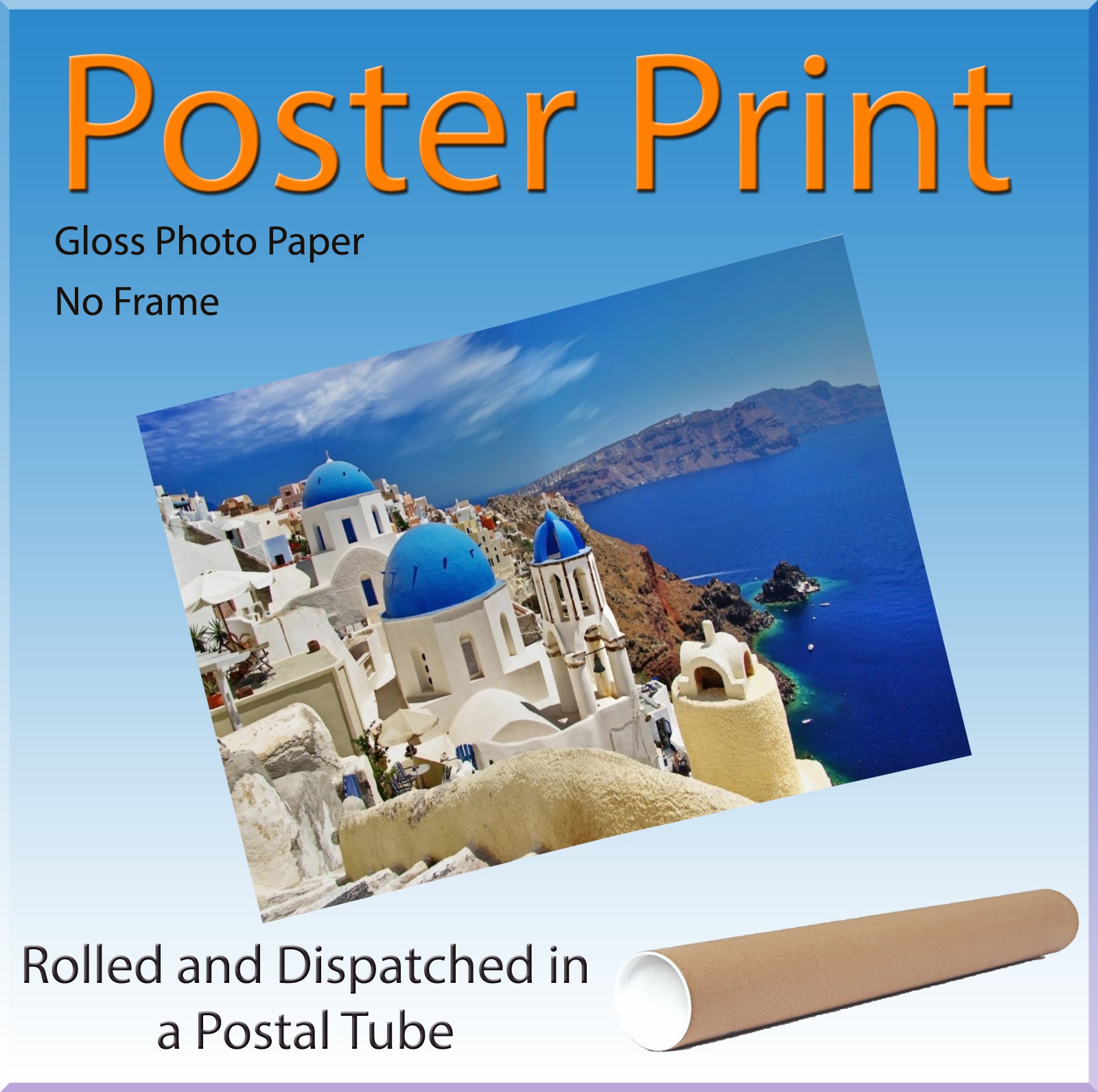 Santorini Greek Island Landscape Wall Art Canvas Print