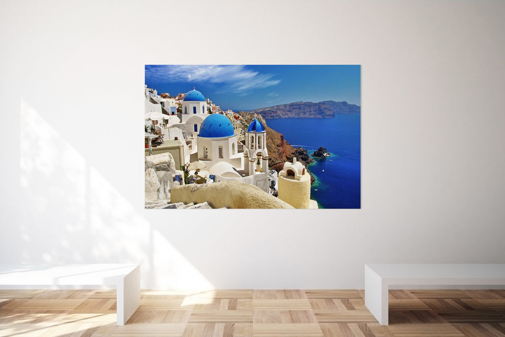 Santorini Greek Island Landscape Wall Art Canvas Print