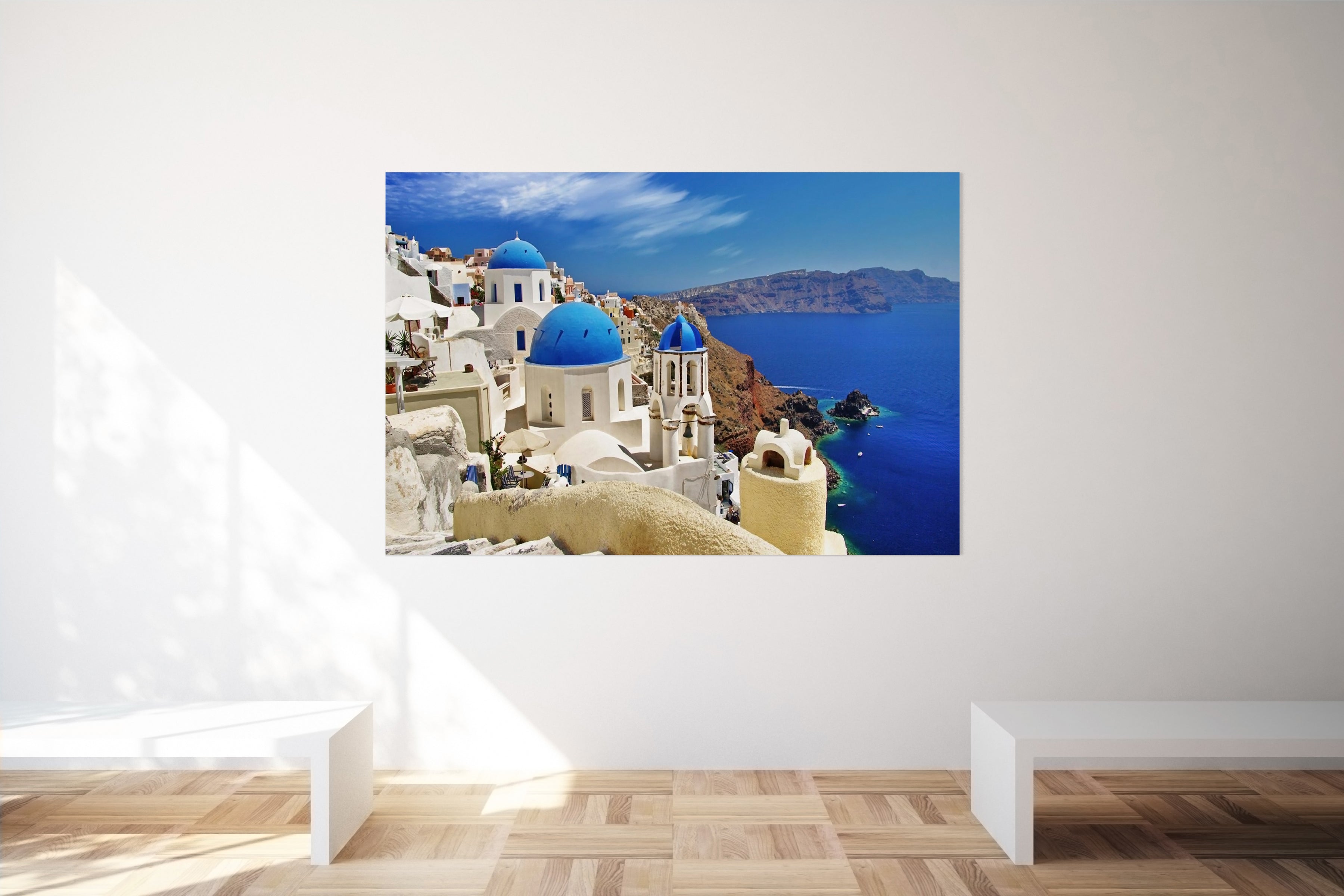 Santorini Greek Island Landscape Wall Art Canvas Print